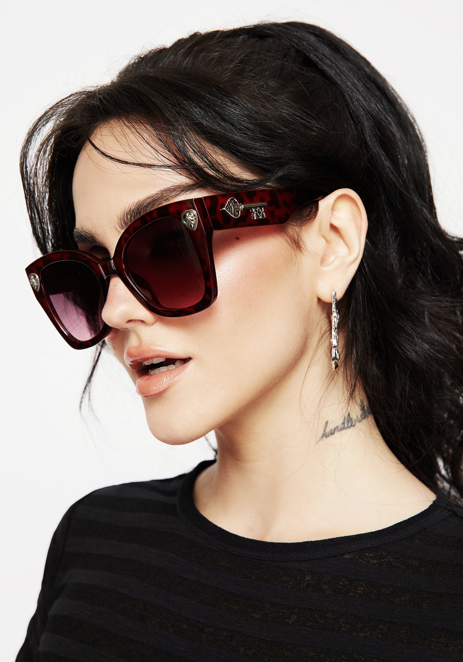 Red Tortoiseshell Gothic Key Sunglasses with UV Protection | Claustrum