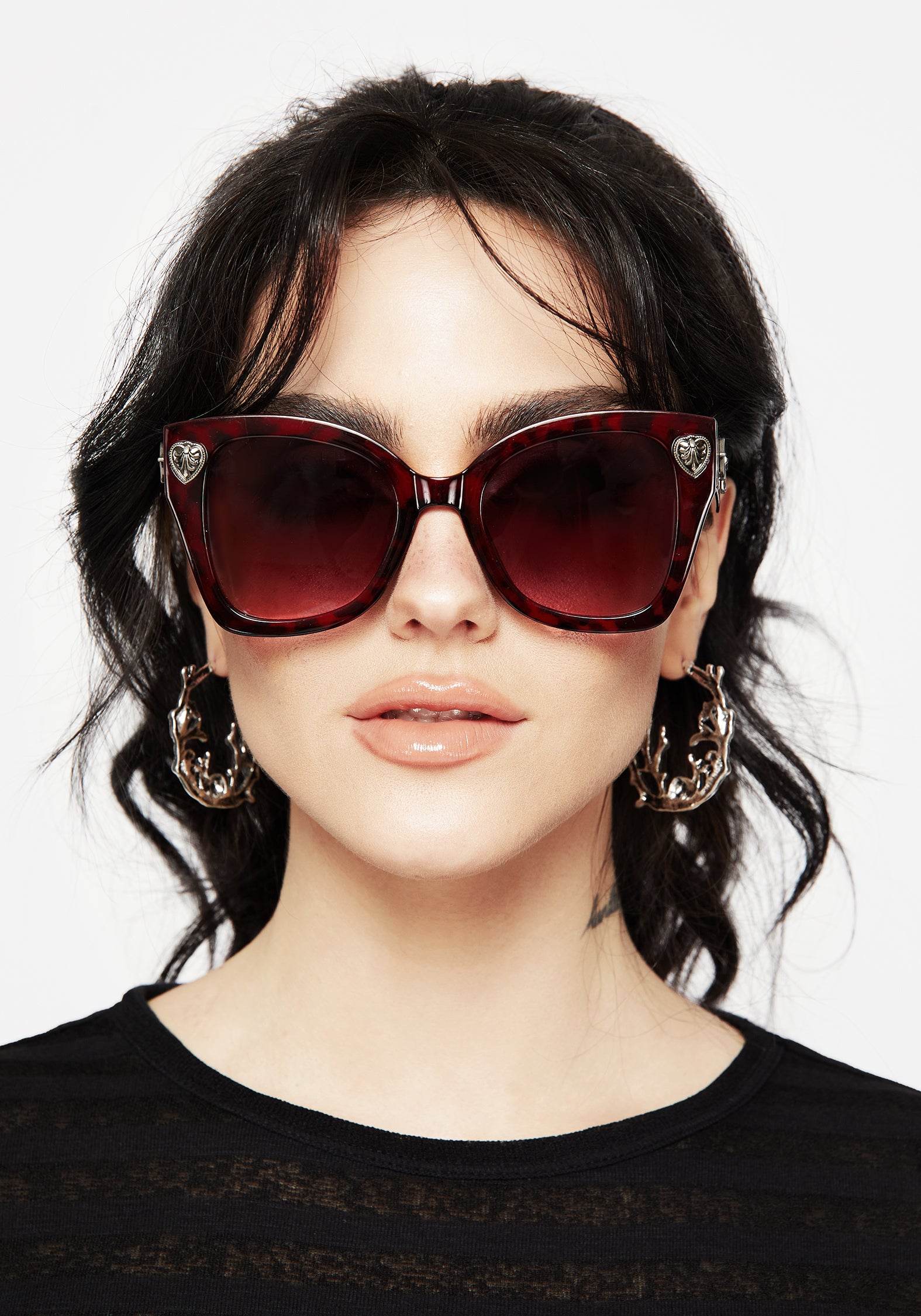Red Tortoiseshell Gothic Key Sunglasses with UV Protection | Claustrum