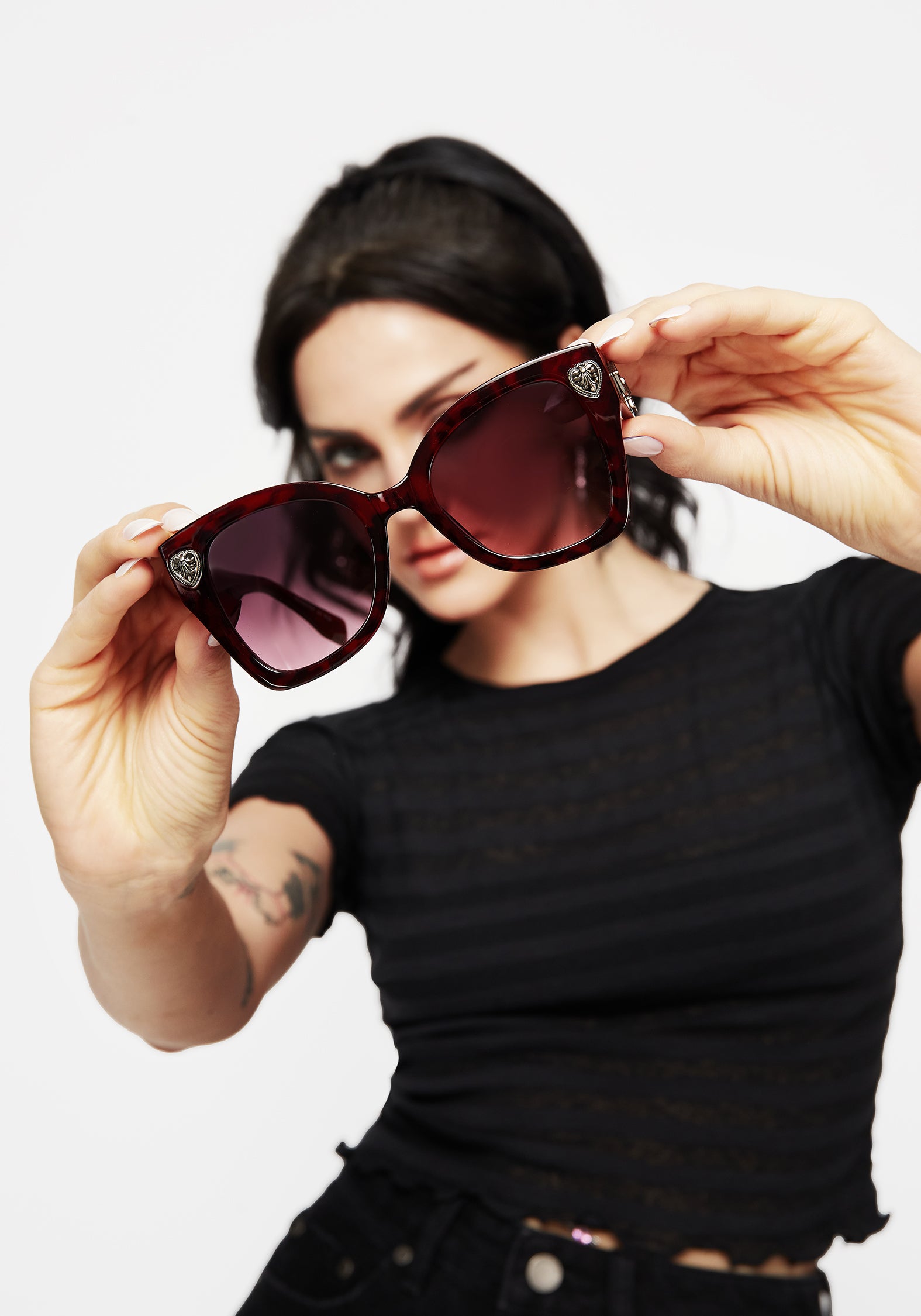 Red Tortoiseshell Gothic Key Sunglasses with UV Protection | Claustrum