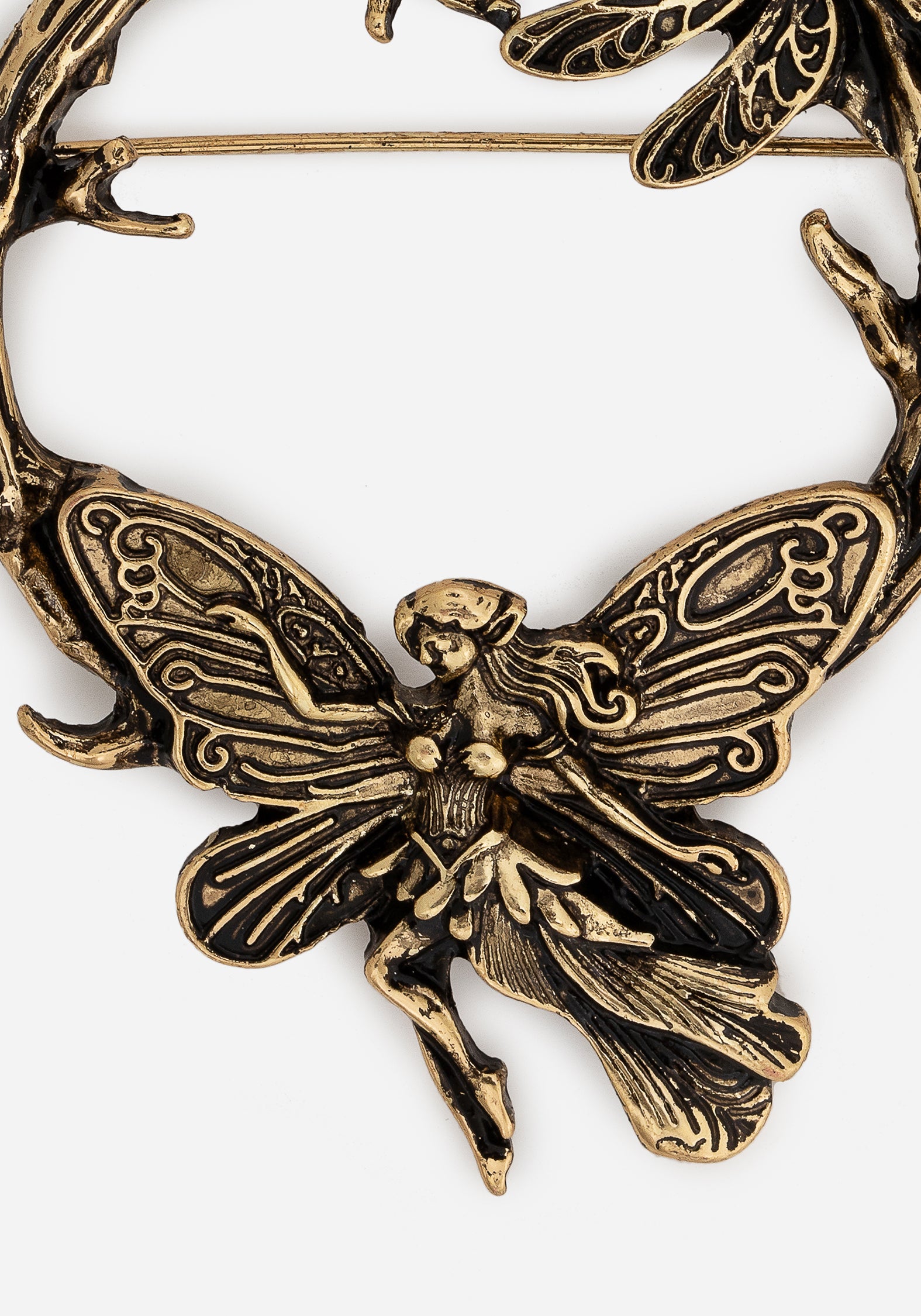 Silver Fairy Brooch with Dragonfly & Thorn Design | Recycled Metal