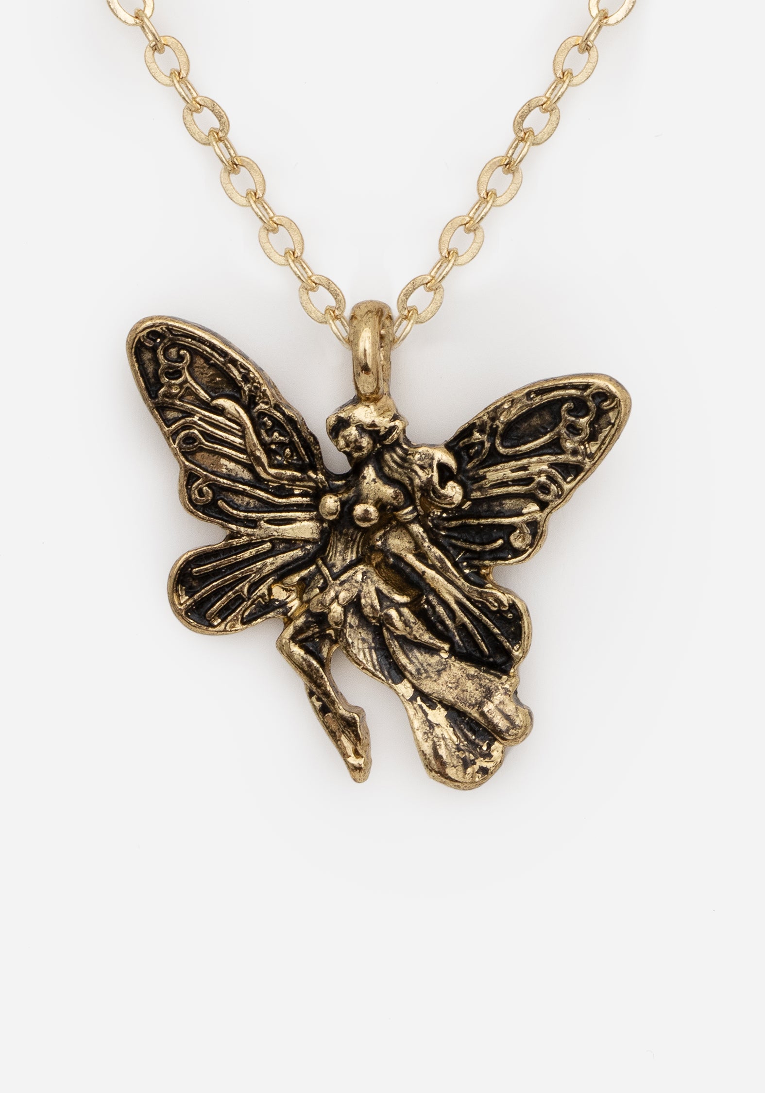 Gold Fairy Layered Necklace with Vine Charms | Recycled Metal Jewelry