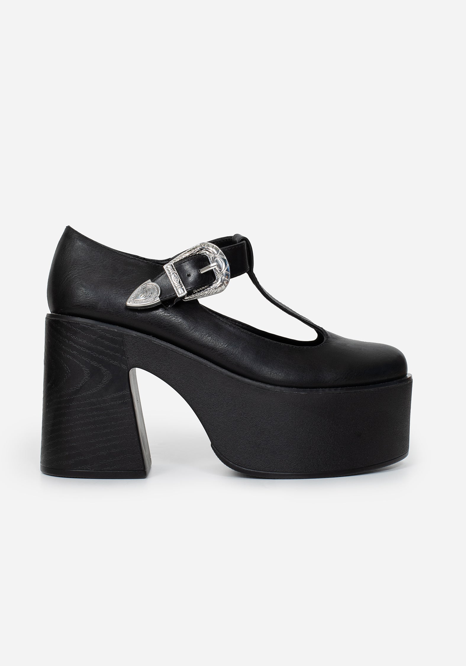 Chunky Mary Jane Platform Pumps with T-Bar & Block Heel | Renaissance