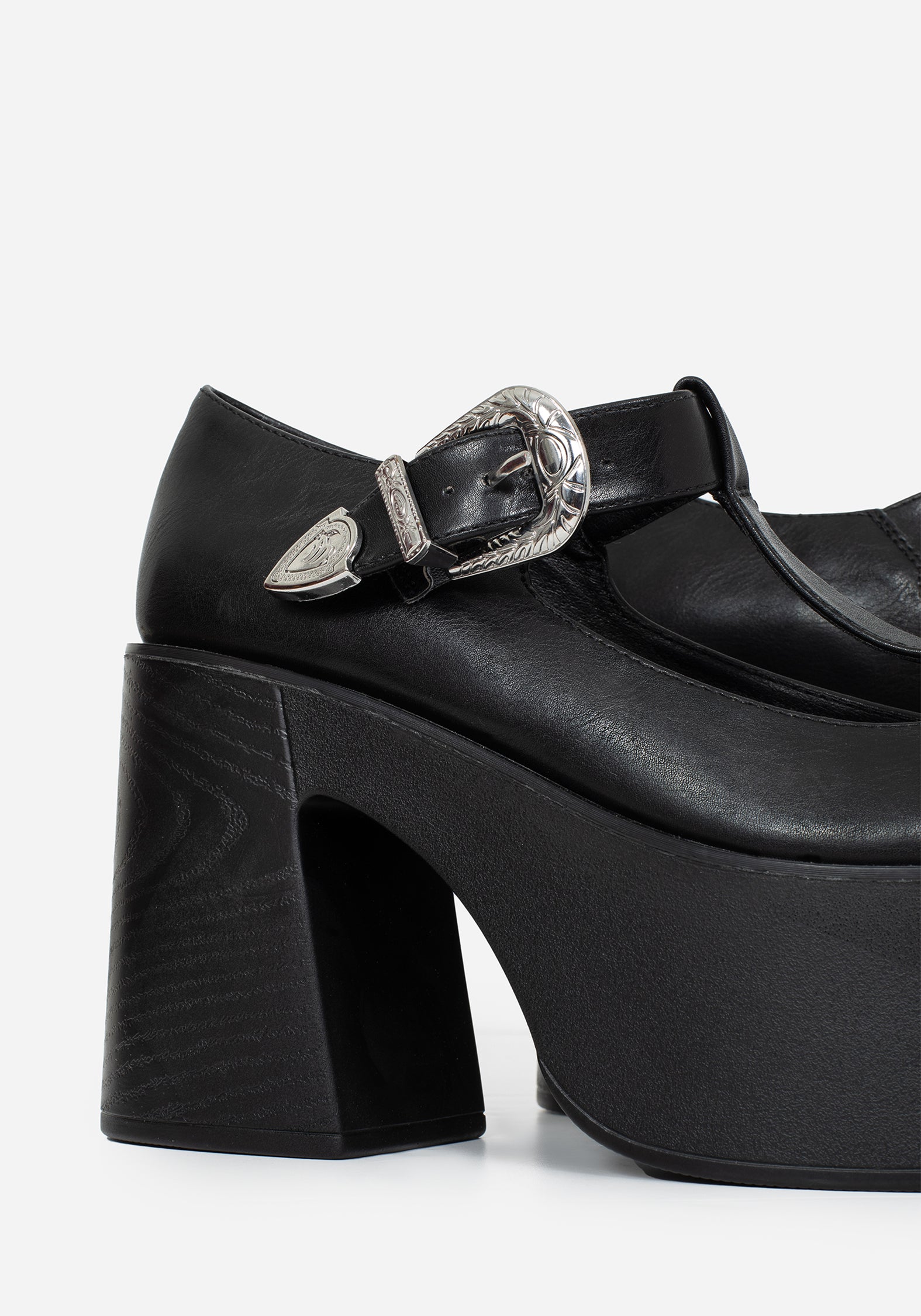 Chunky Mary Jane Platform Pumps with T-Bar & Block Heel | Renaissance