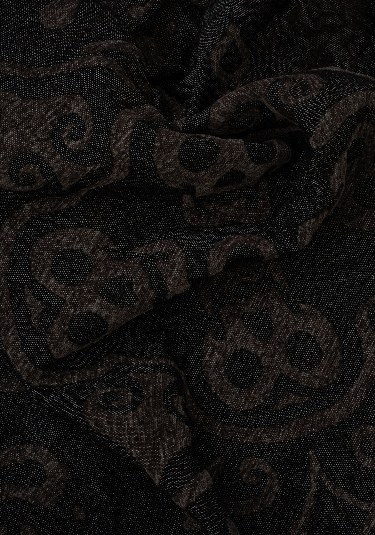 Skull Jacquard Cotton Chenille Blanket | Anarchy Black Throw
