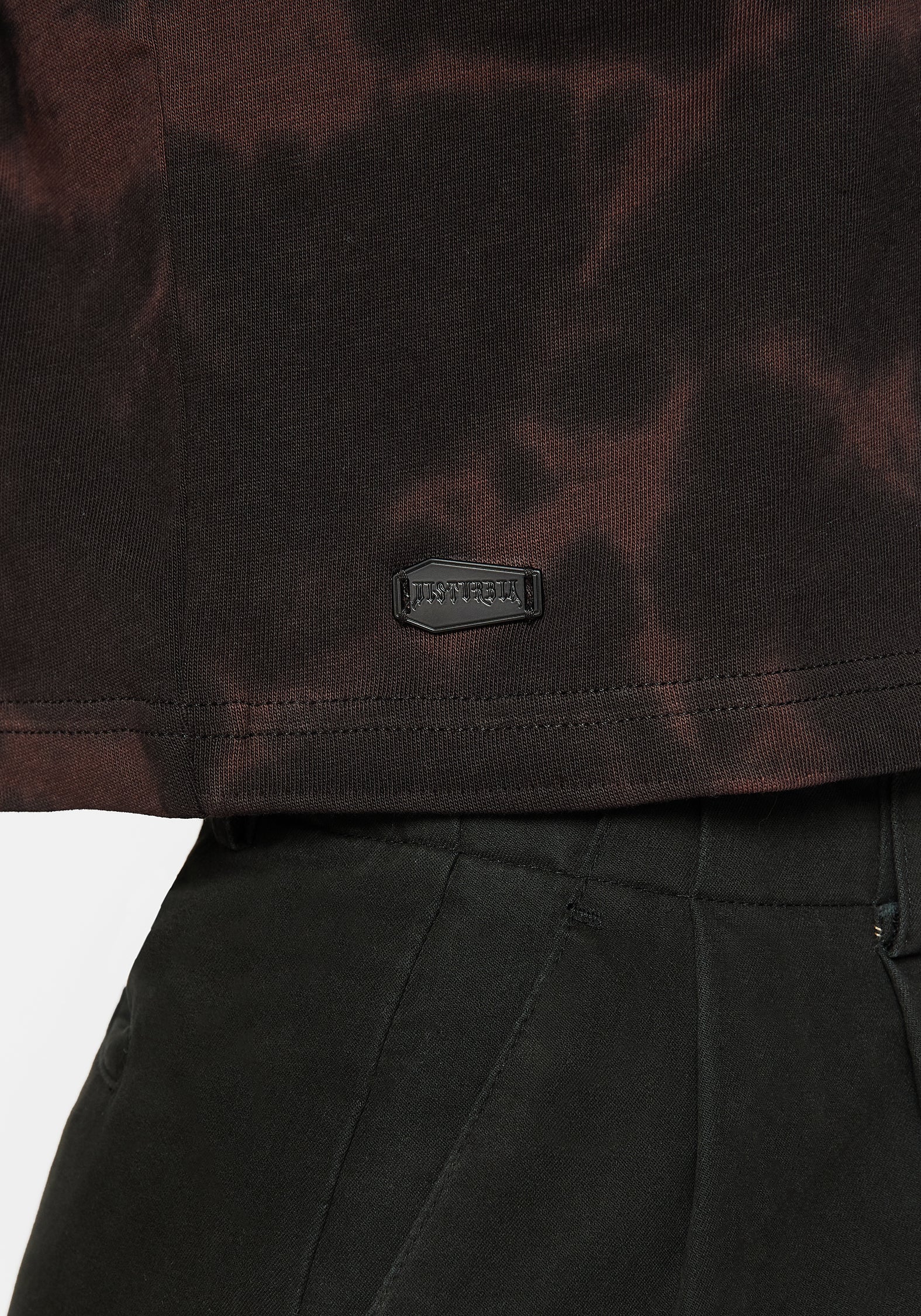 Tie Dye Cropped Cotton Tee with Death Moth Embroidery | Mercury