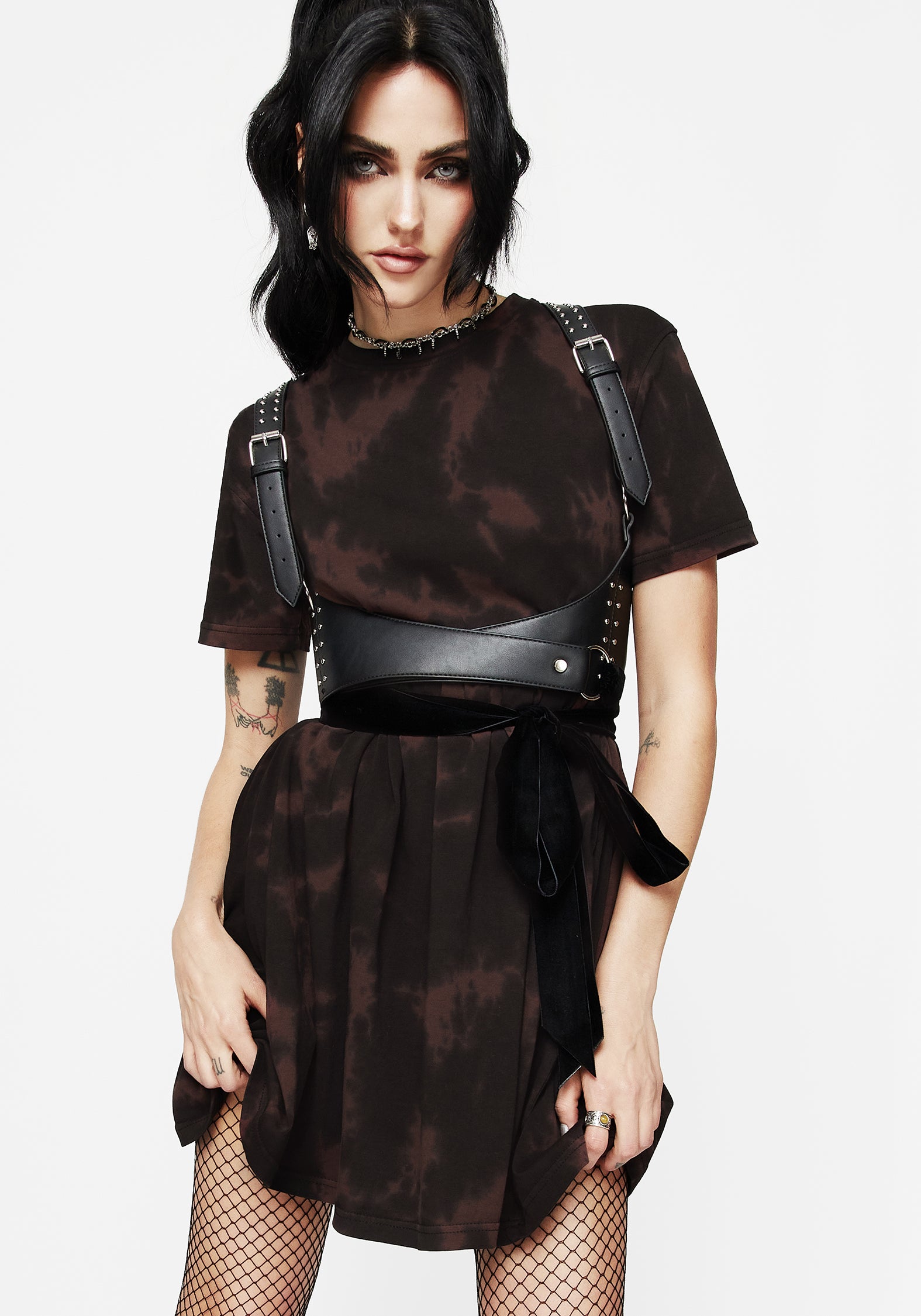 Tie Dye Mini Skater Dress with Pockets | 100% Cotton