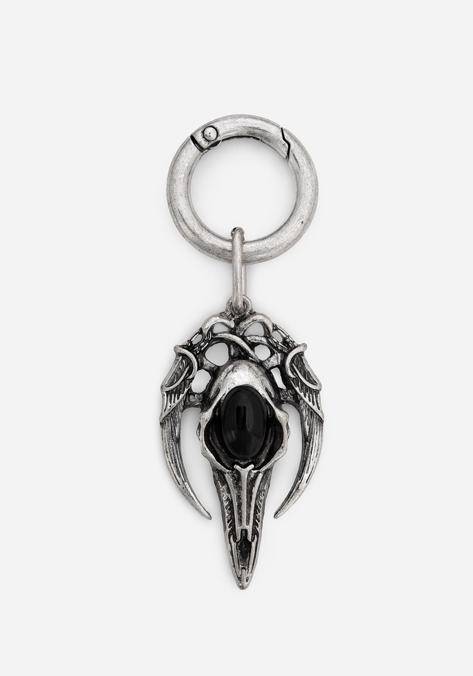 Silver Ram Skull Charm for Boots & Bags | Clip-On O-Ring Design