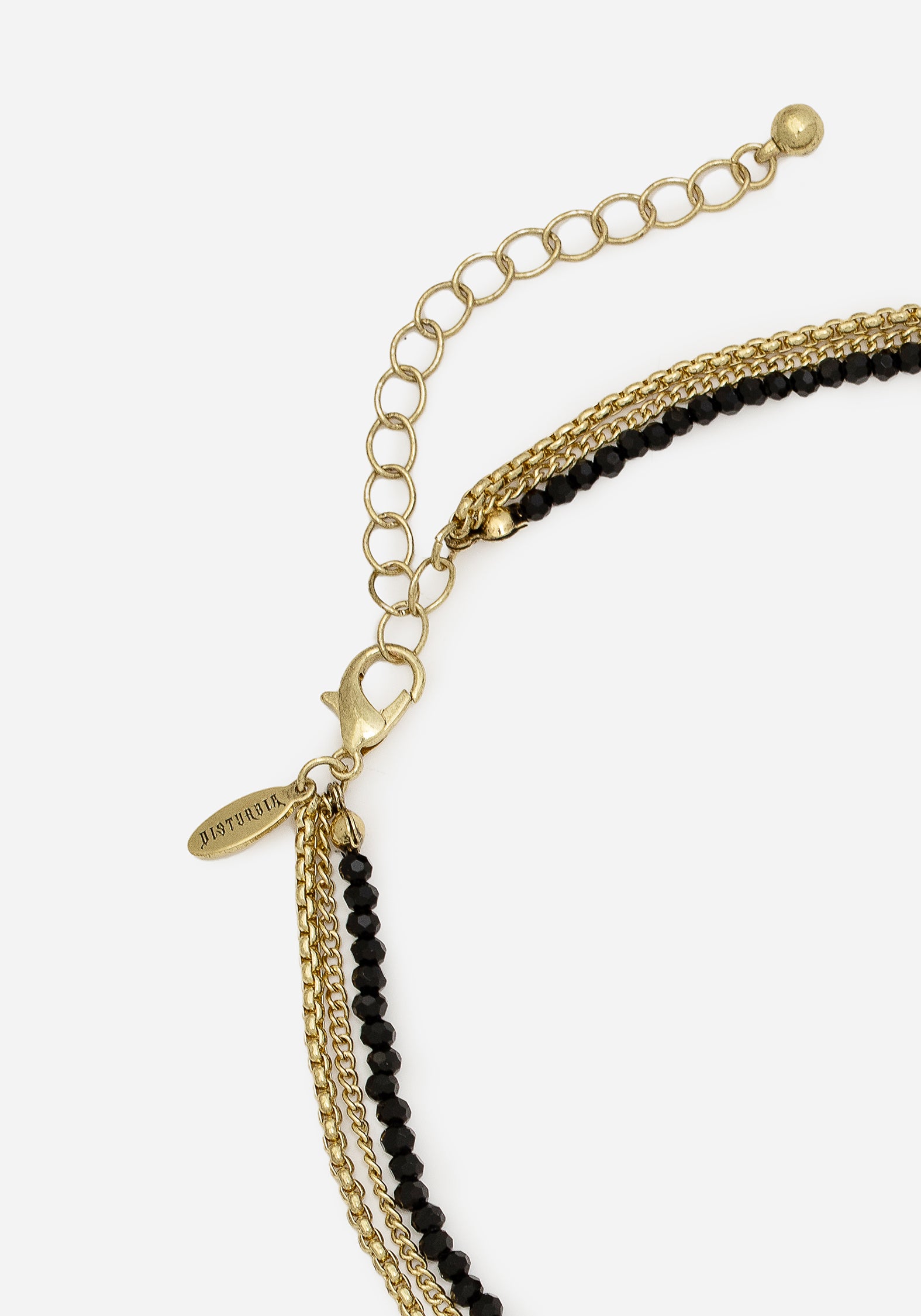 Gold Moon & Moth Layered Necklace with Beaded Choker | Ciela