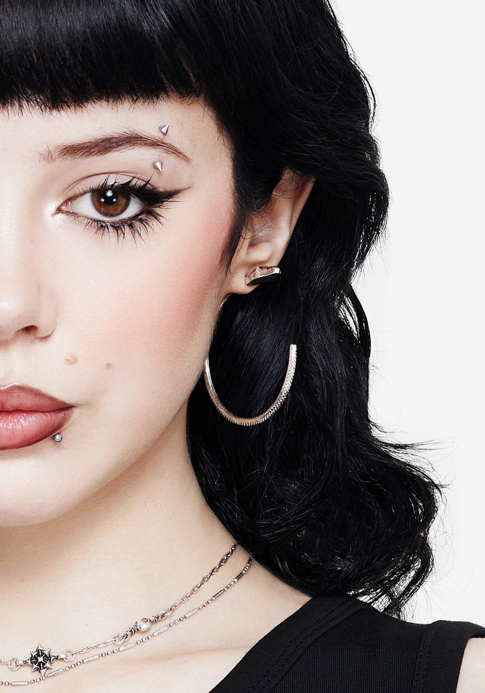 Silver Snake Hoop Earrings | Recycled Zinc & Stainless Steel