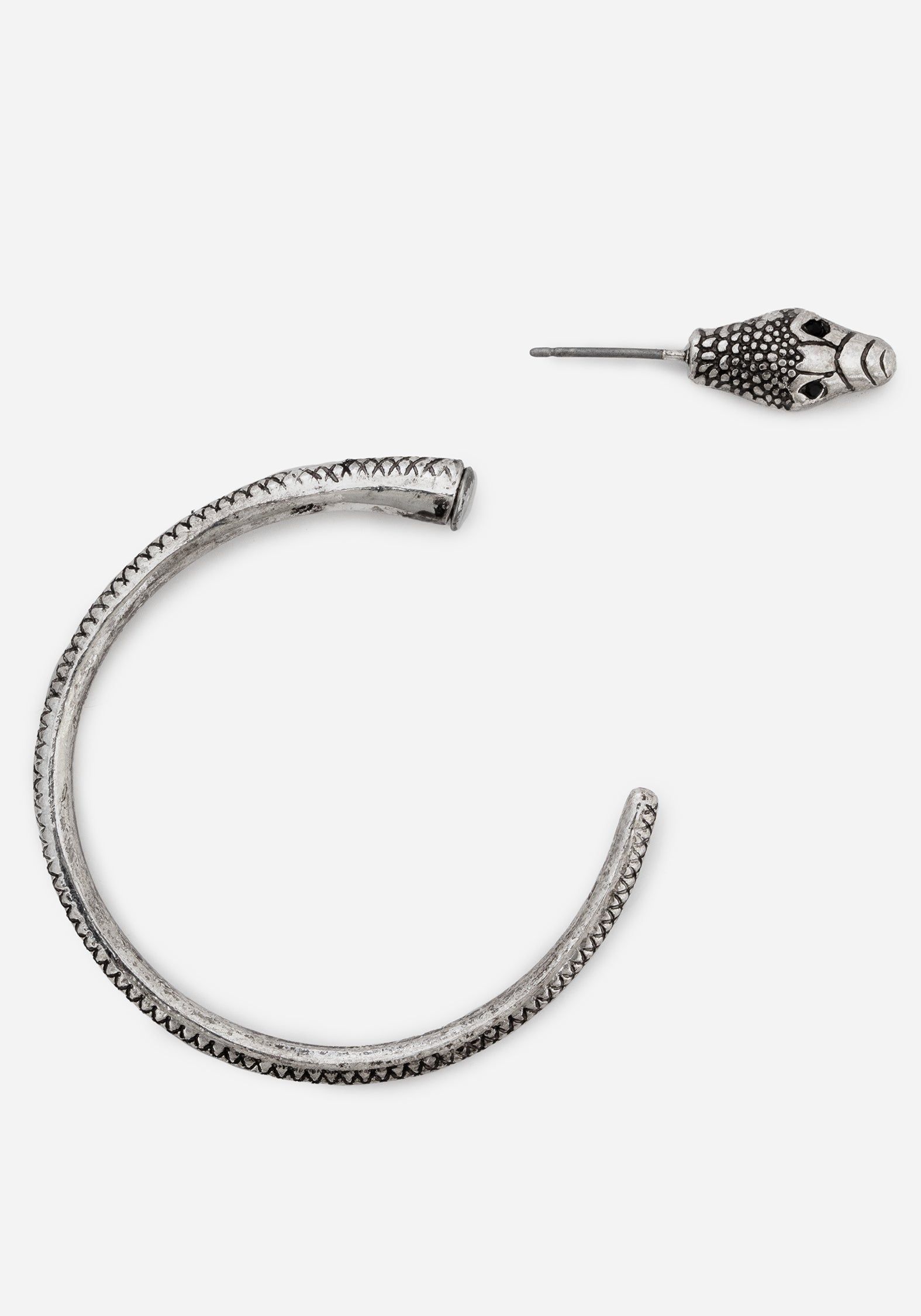 Silver Snake Hoop Earrings | Recycled Zinc & Stainless Steel