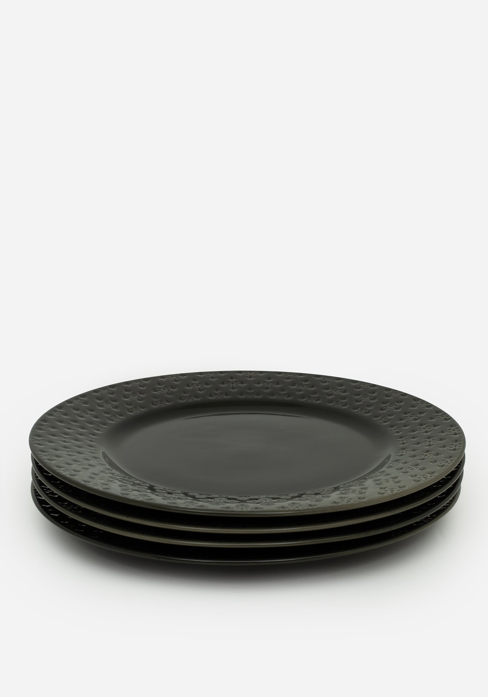 Ombre Dinner Plate Set - Black & Green Crux Design | Microwave Safe