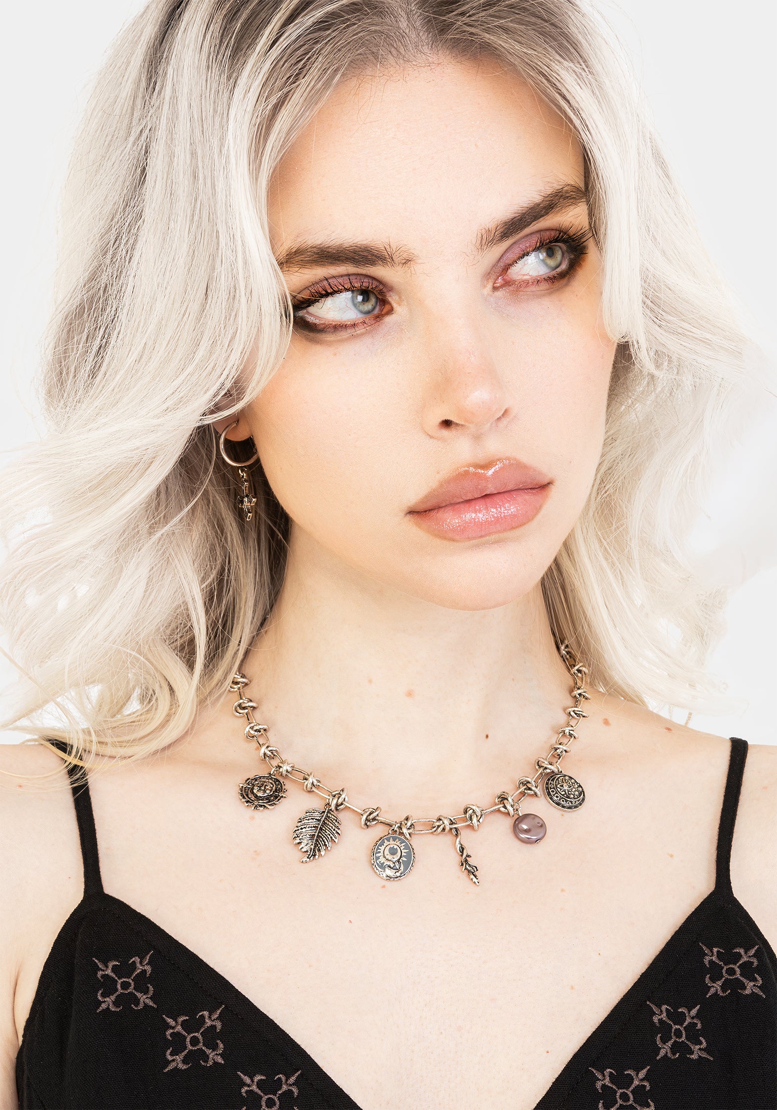 Silver Boho Charm Necklace | Ariel Mystic