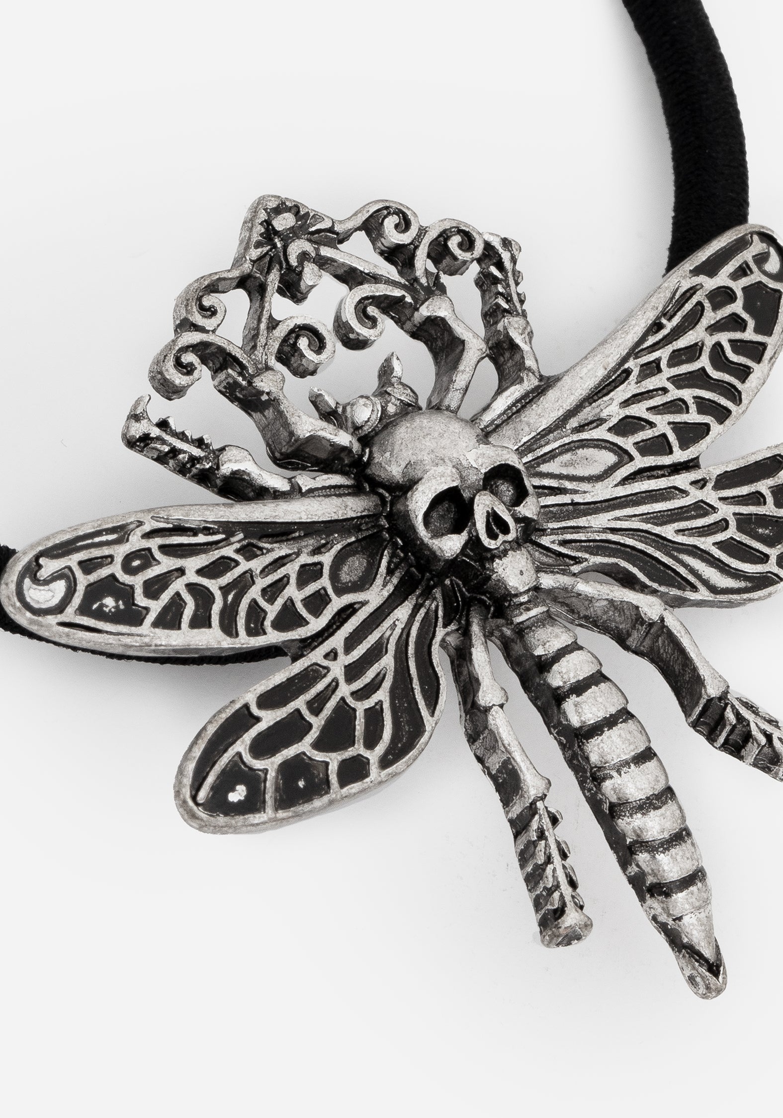 Silver Death Moth Charm Hair Tie | Mortmoth