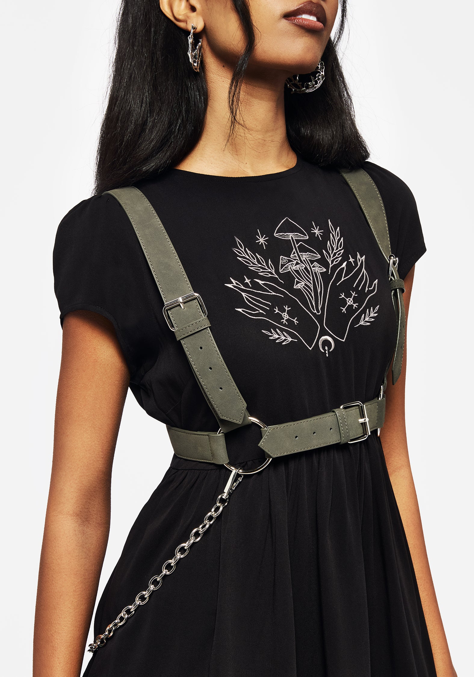 Adjustable Faux Leather Chain Harness | Bellona