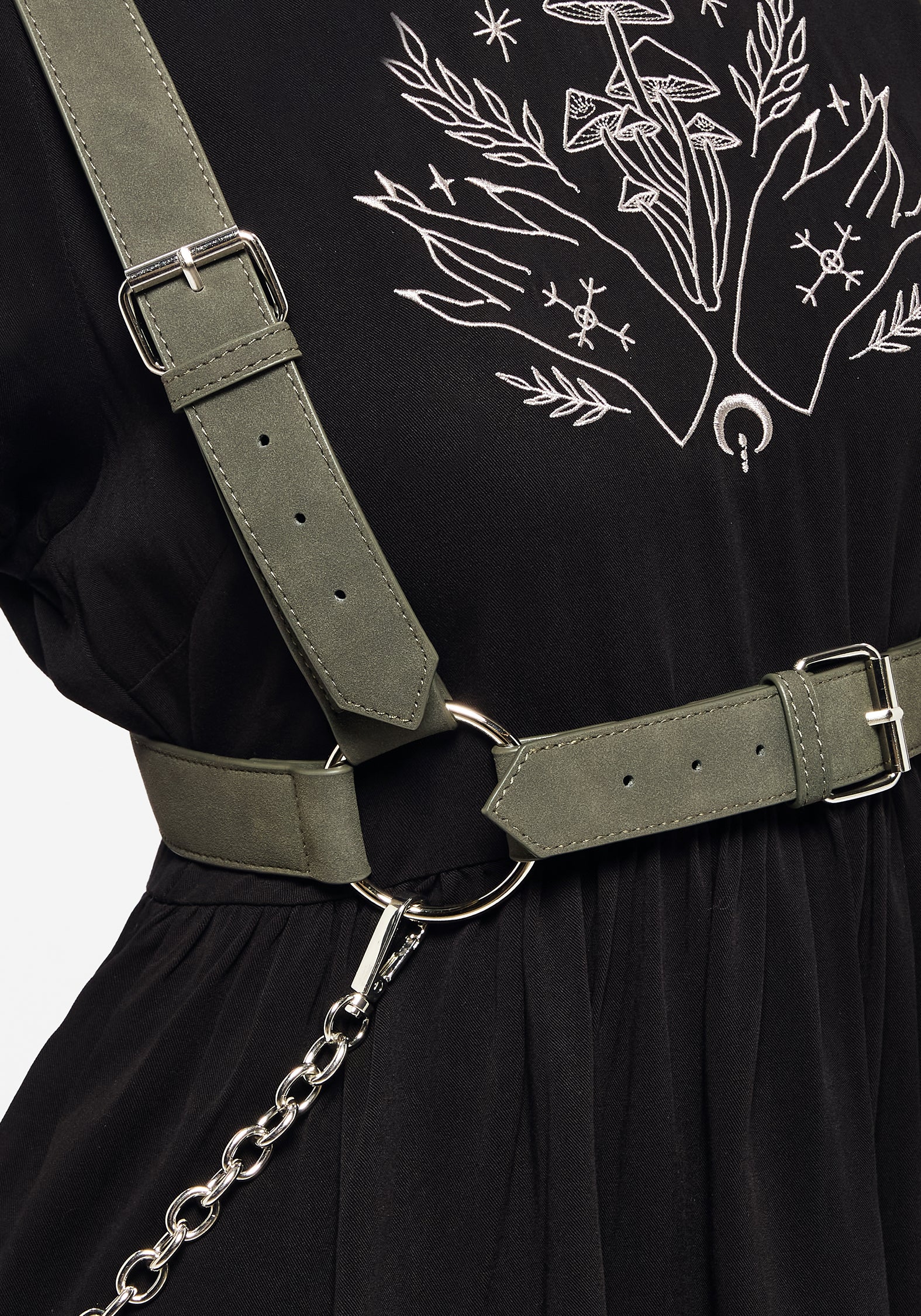 Adjustable Faux Leather Chain Harness | Bellona
