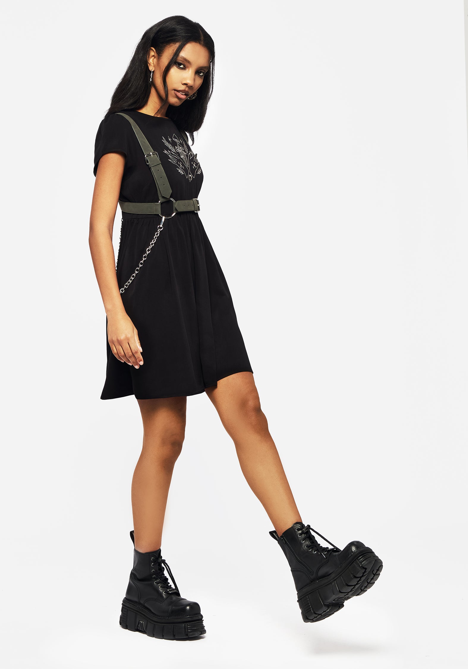 Adjustable Faux Leather Chain Harness | Bellona