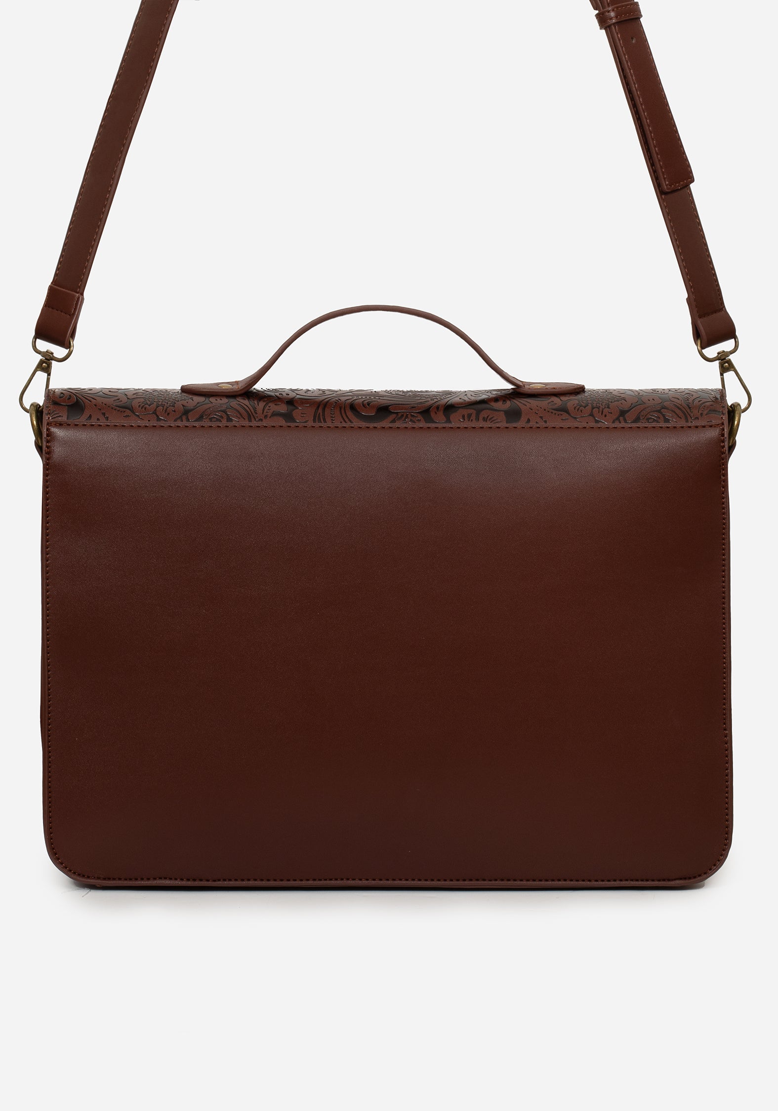Floral Debossed Mini Crossbody Bag with Adjustable Strap | Sunder