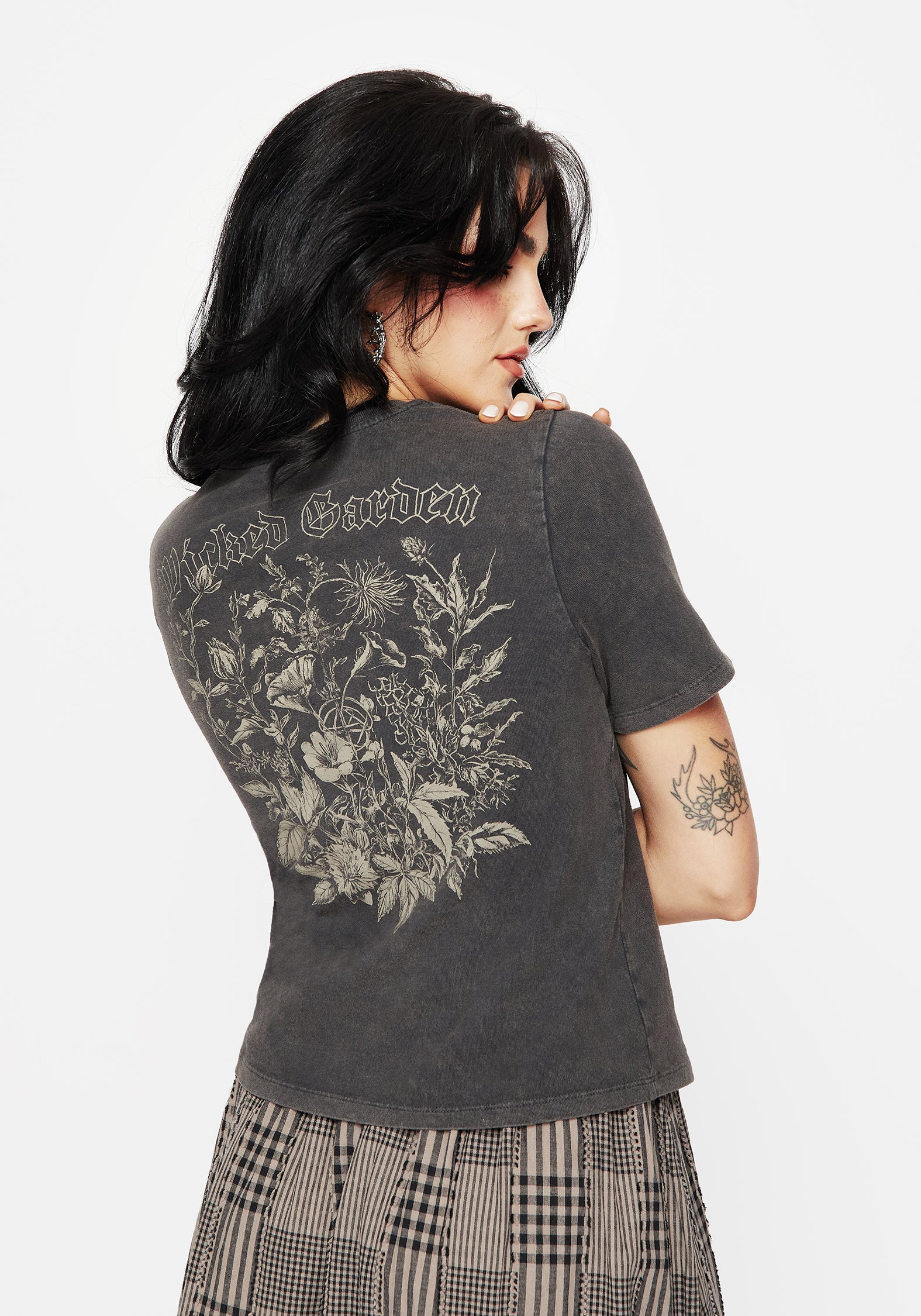 Floral Graphic Print Cotton T-Shirt | Galerina