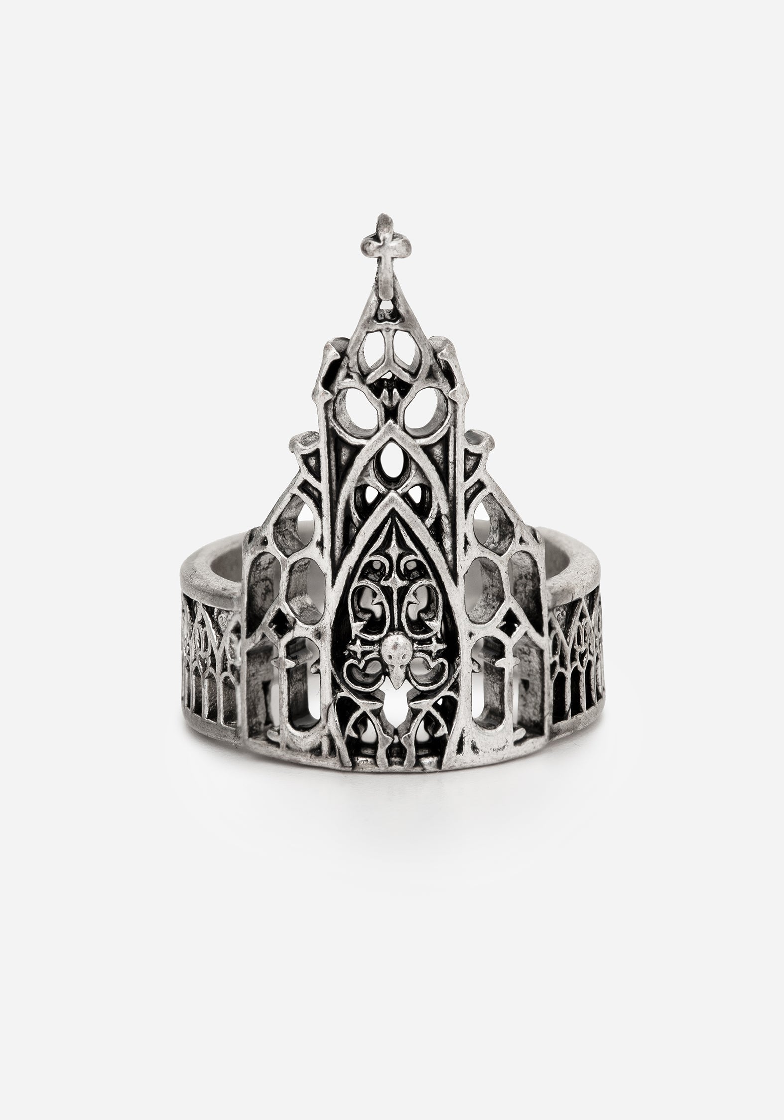 Gothic Cathedral Ring in Antique Silver | Chunky Medieval Jewelry