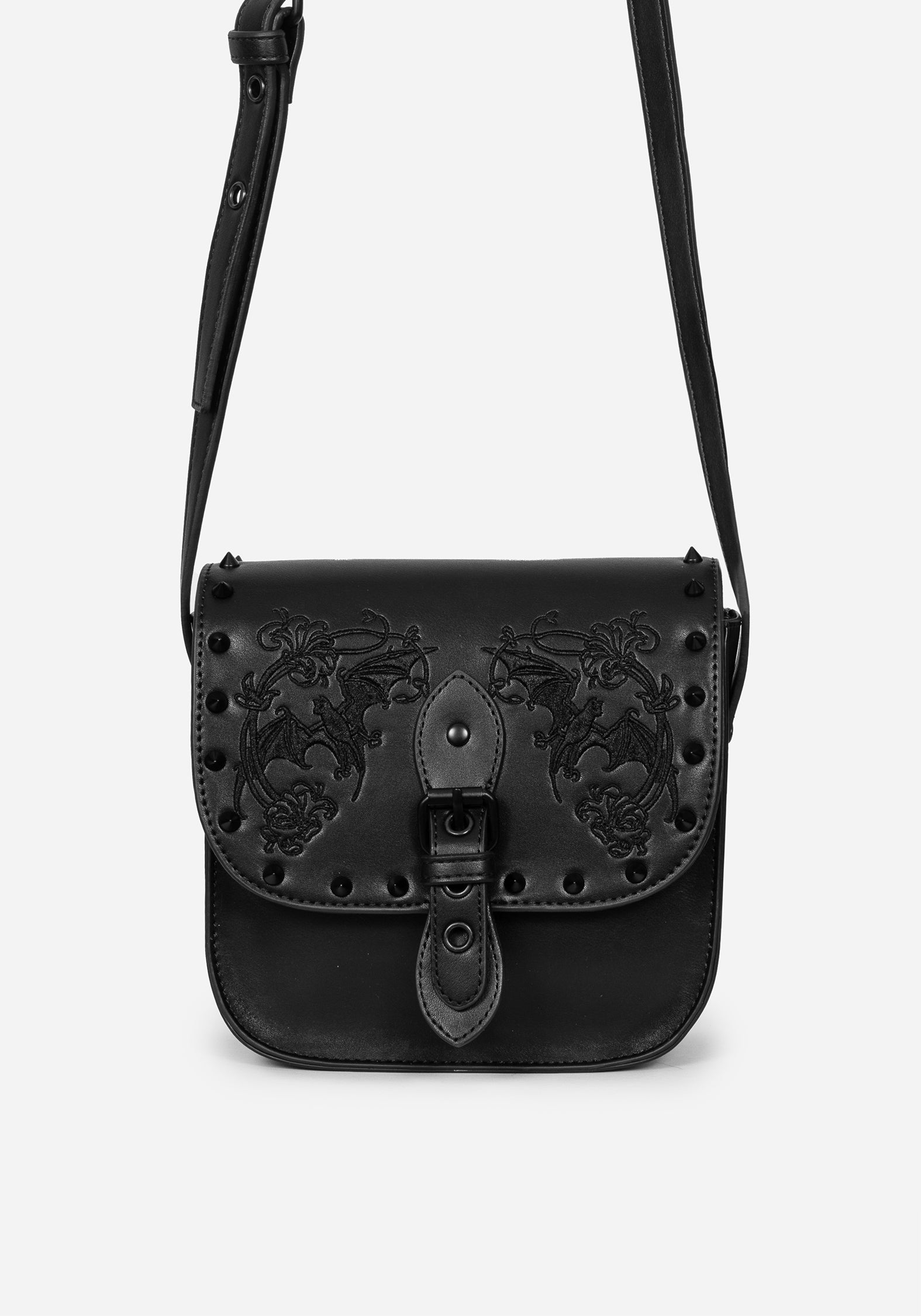 Embroidered Mini Crossbody Satchel Bag with Adjustable Strap | Penumbra