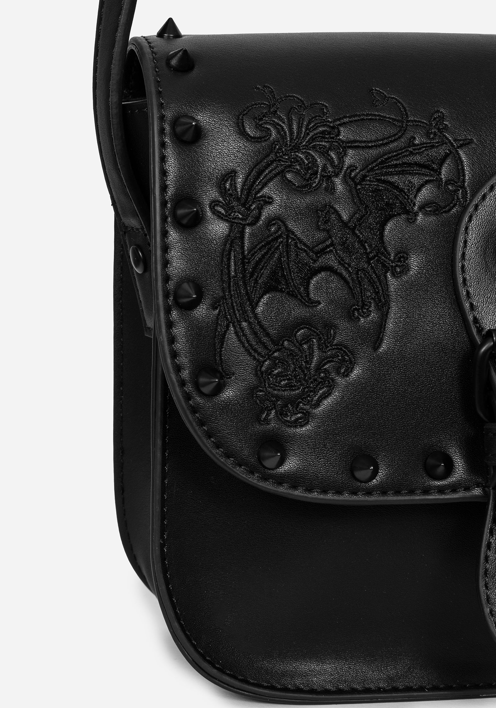Embroidered Mini Crossbody Satchel Bag with Adjustable Strap | Penumbra