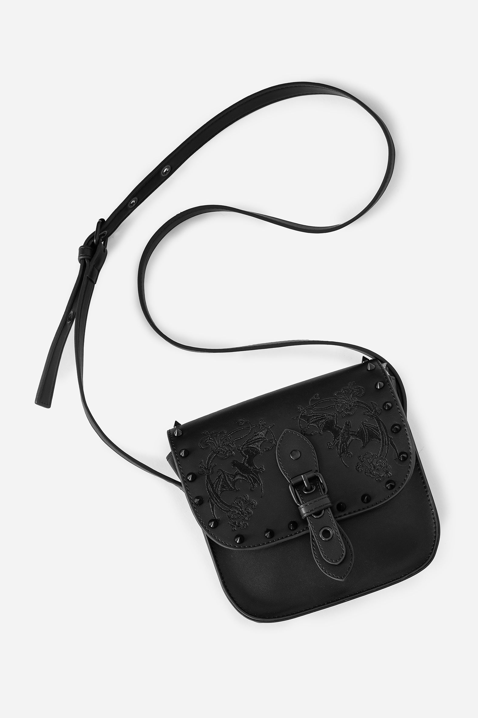 Embroidered Mini Crossbody Satchel Bag with Adjustable Strap | Penumbra