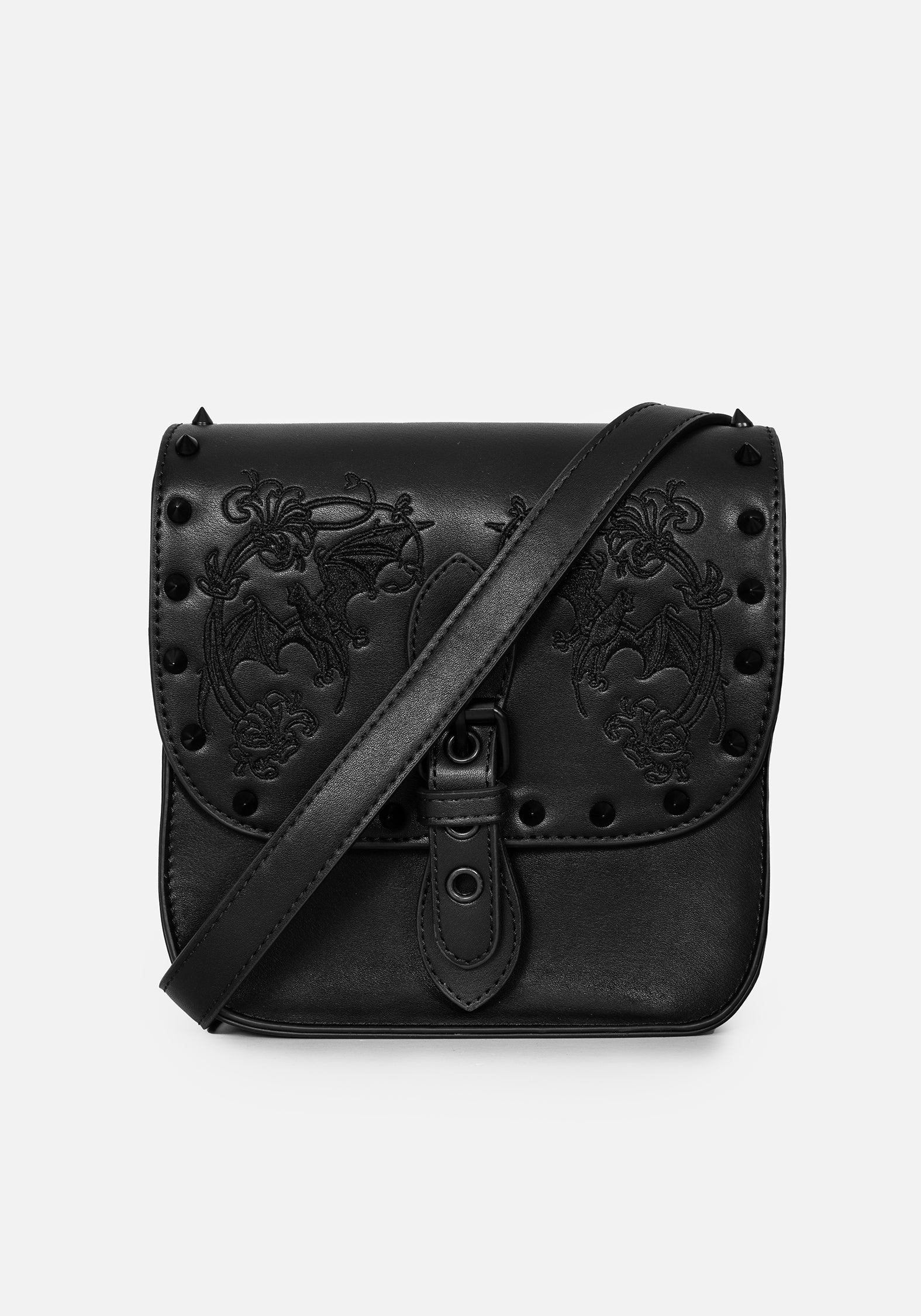 Embroidered Mini Crossbody Satchel Bag with Adjustable Strap | Penumbra