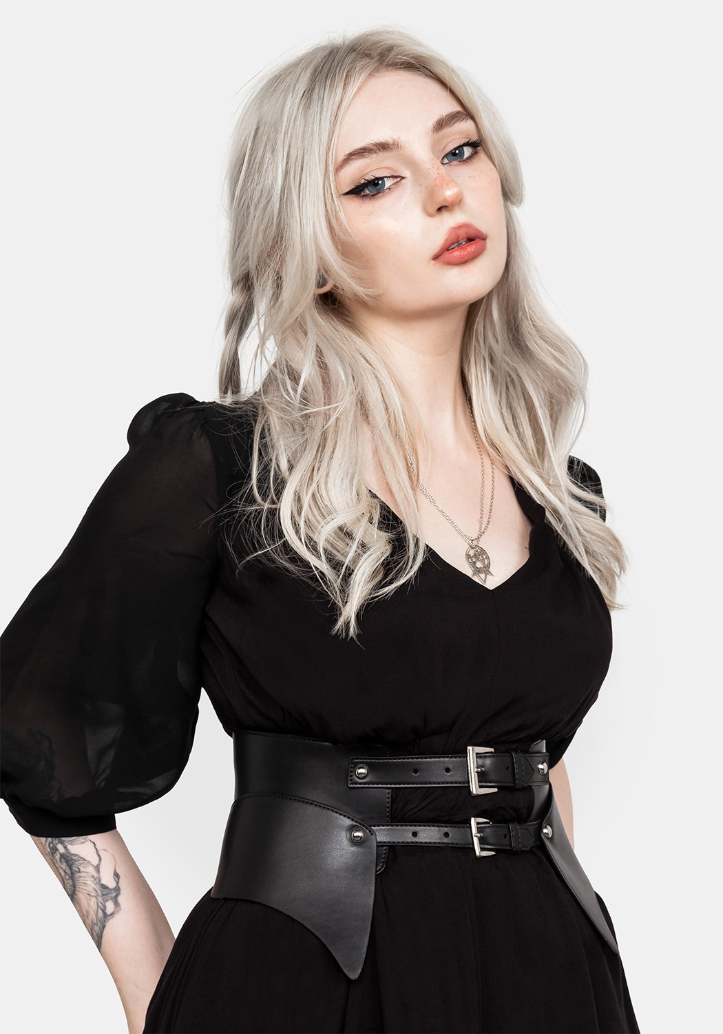Double-Buckle Peplum Corset Belt for Women | Soft Faux Leather & Adjustable Fit