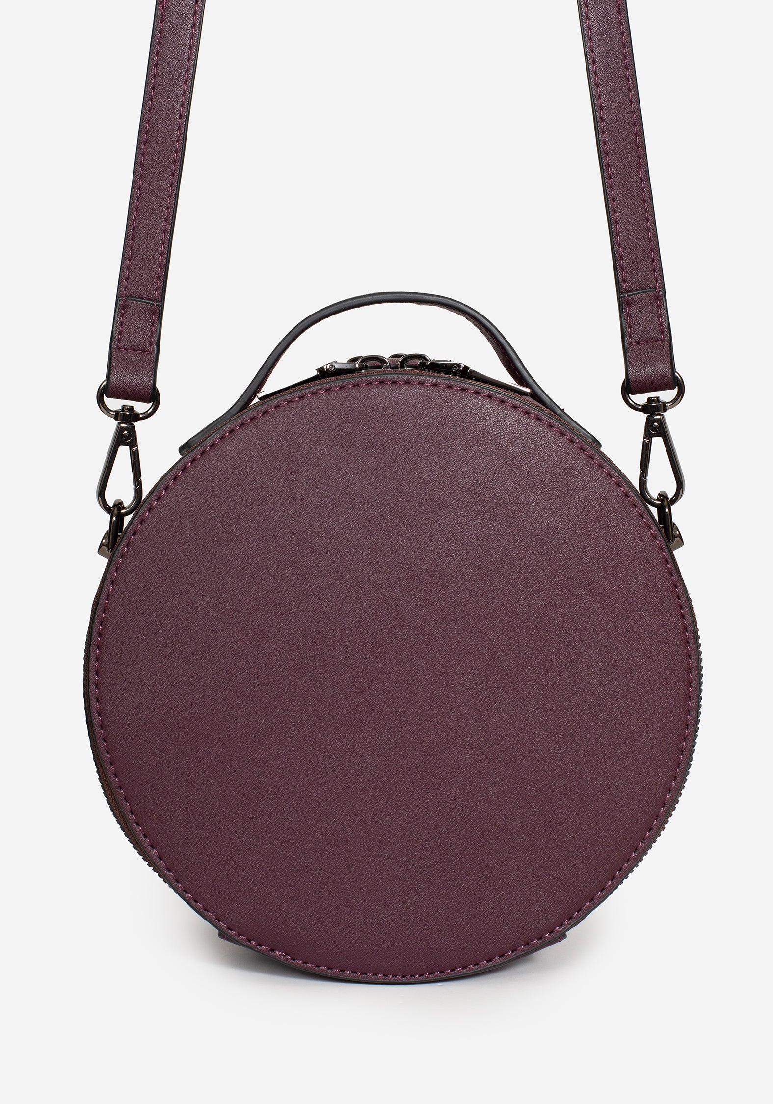 Purple Moth Embroidered Crossbody Bag | Faux Leather & Adjustable Strap