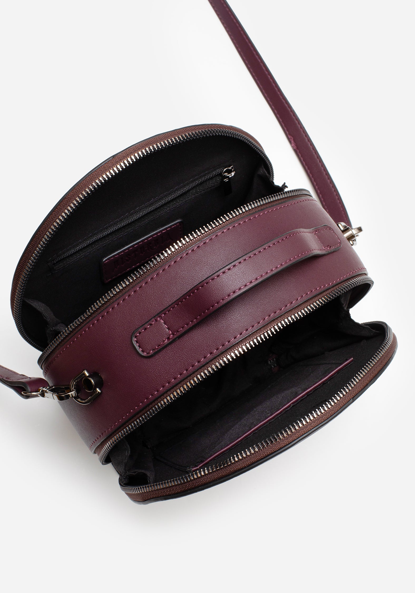 Purple Moth Embroidered Crossbody Bag | Faux Leather & Adjustable Strap