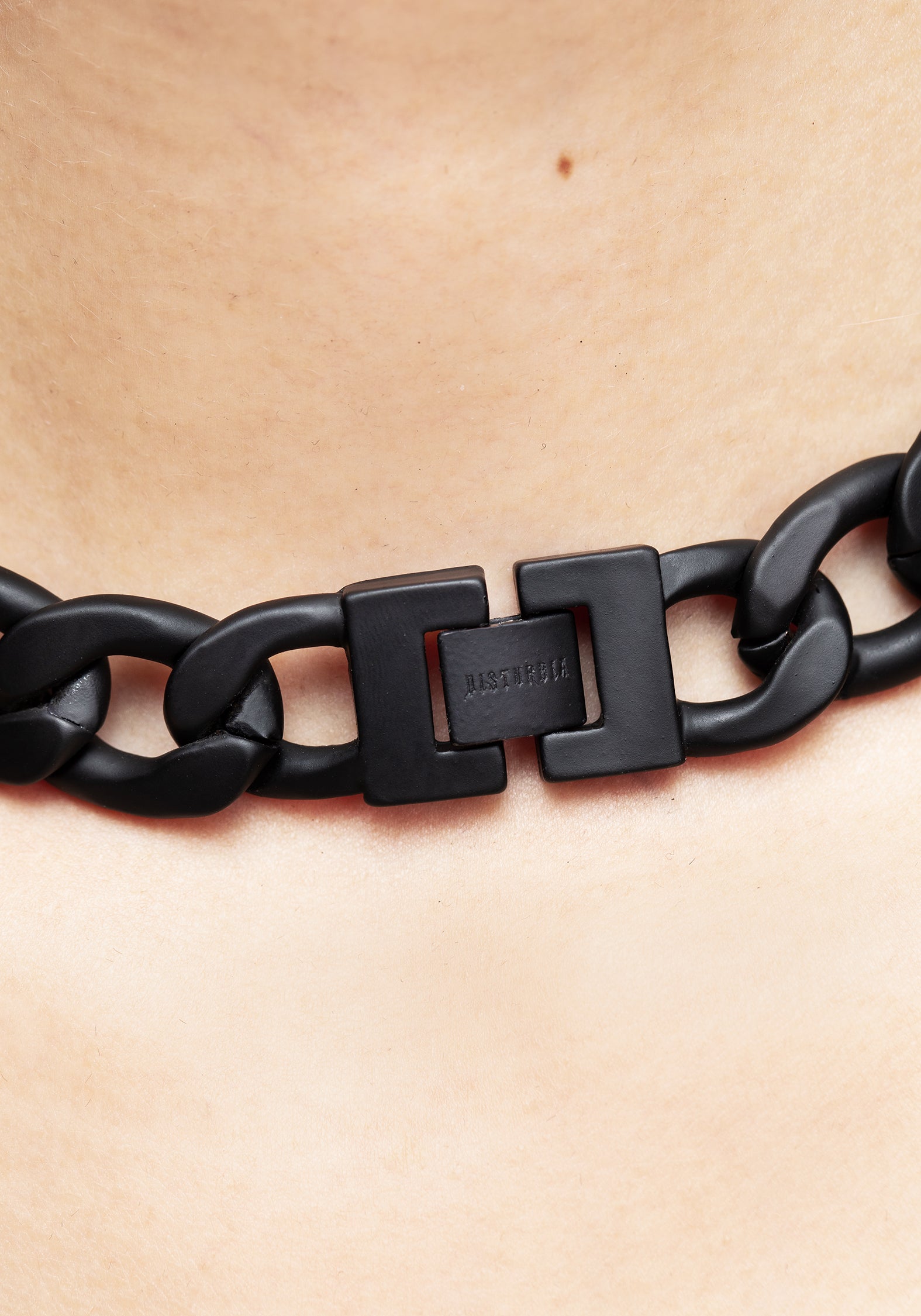 Matte Black Chunky Rope Chain Choker Necklace | Jet