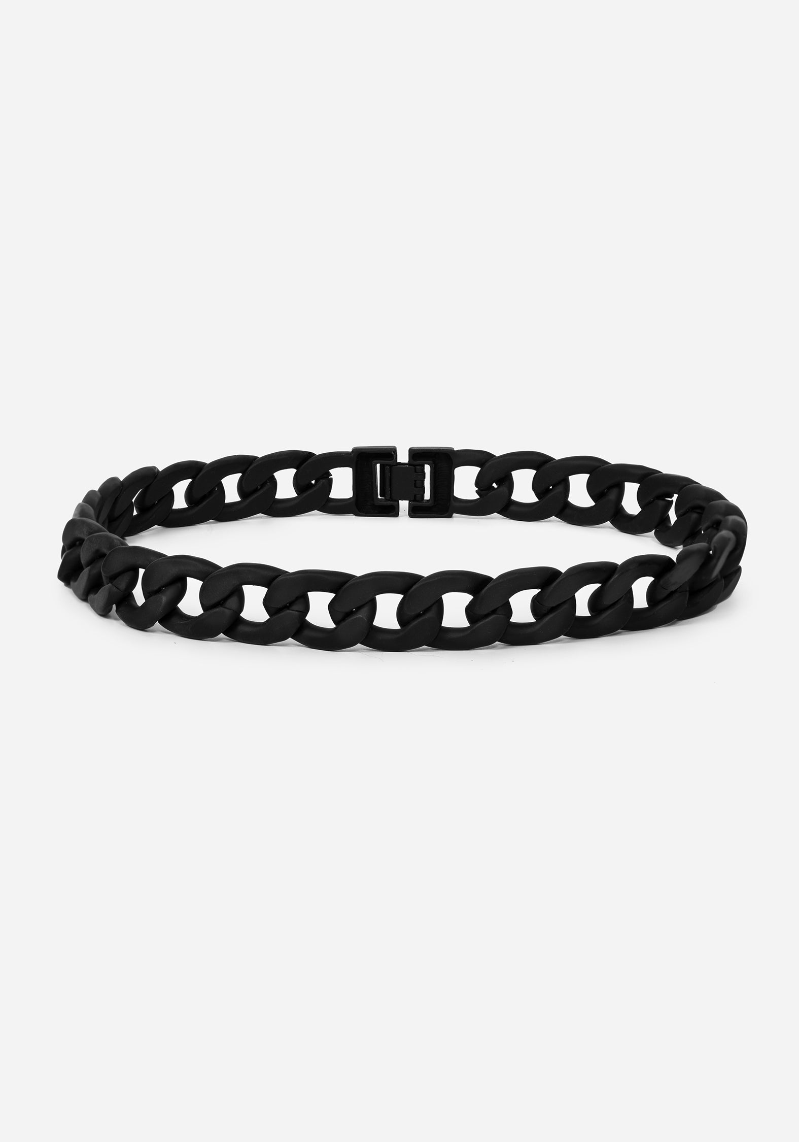 Matte Black Chunky Rope Chain Choker Necklace | Jet