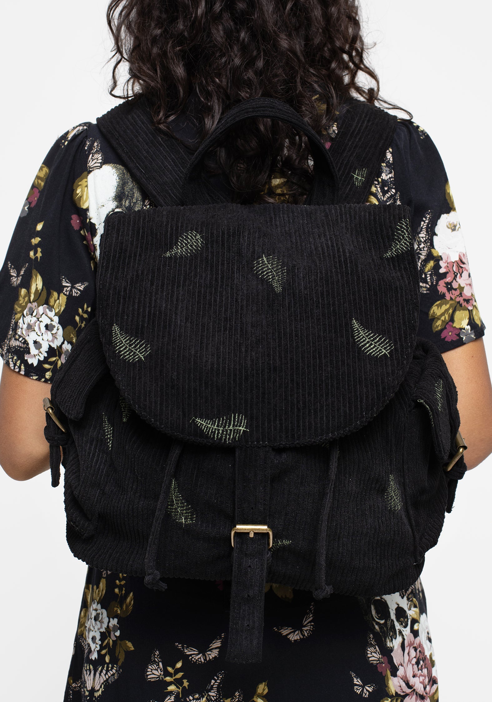 Fern Embroidered Satchel Backpack with Adjustable Straps | Wilderness Style