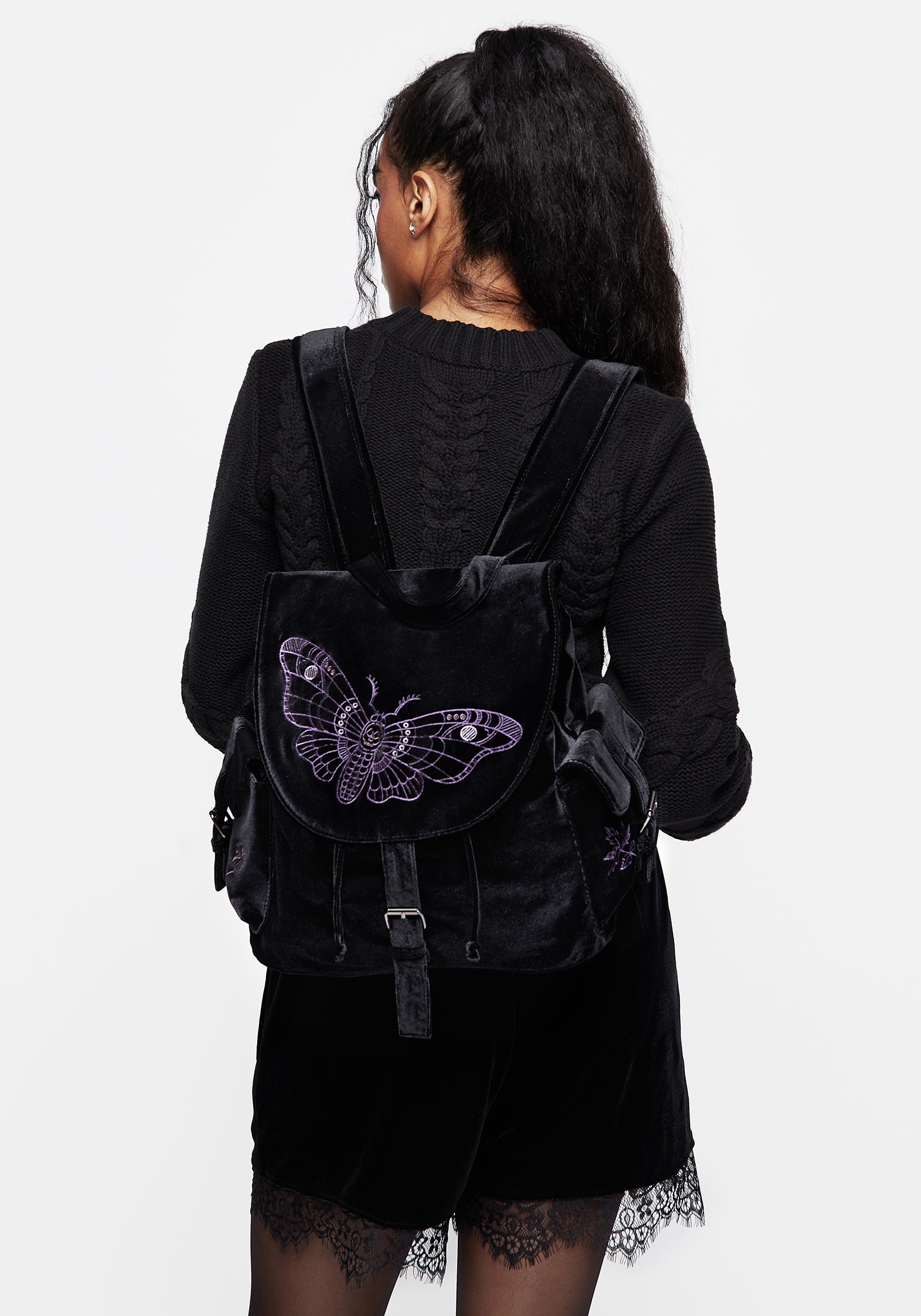 Embroidered Moth Satchel Backpack with Adjustable Straps | Atropos