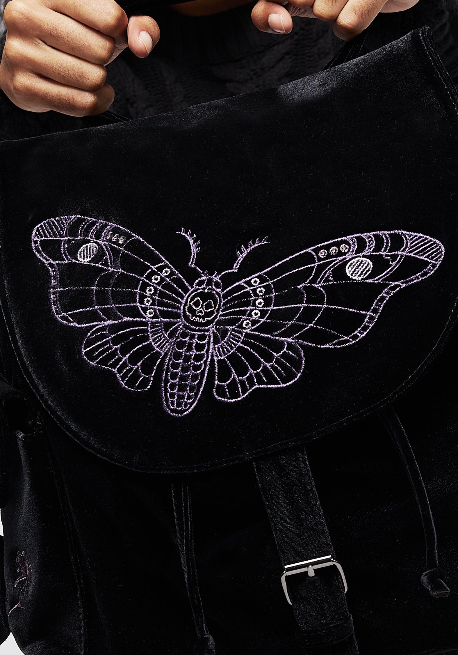 Embroidered Moth Satchel Backpack with Adjustable Straps | Atropos