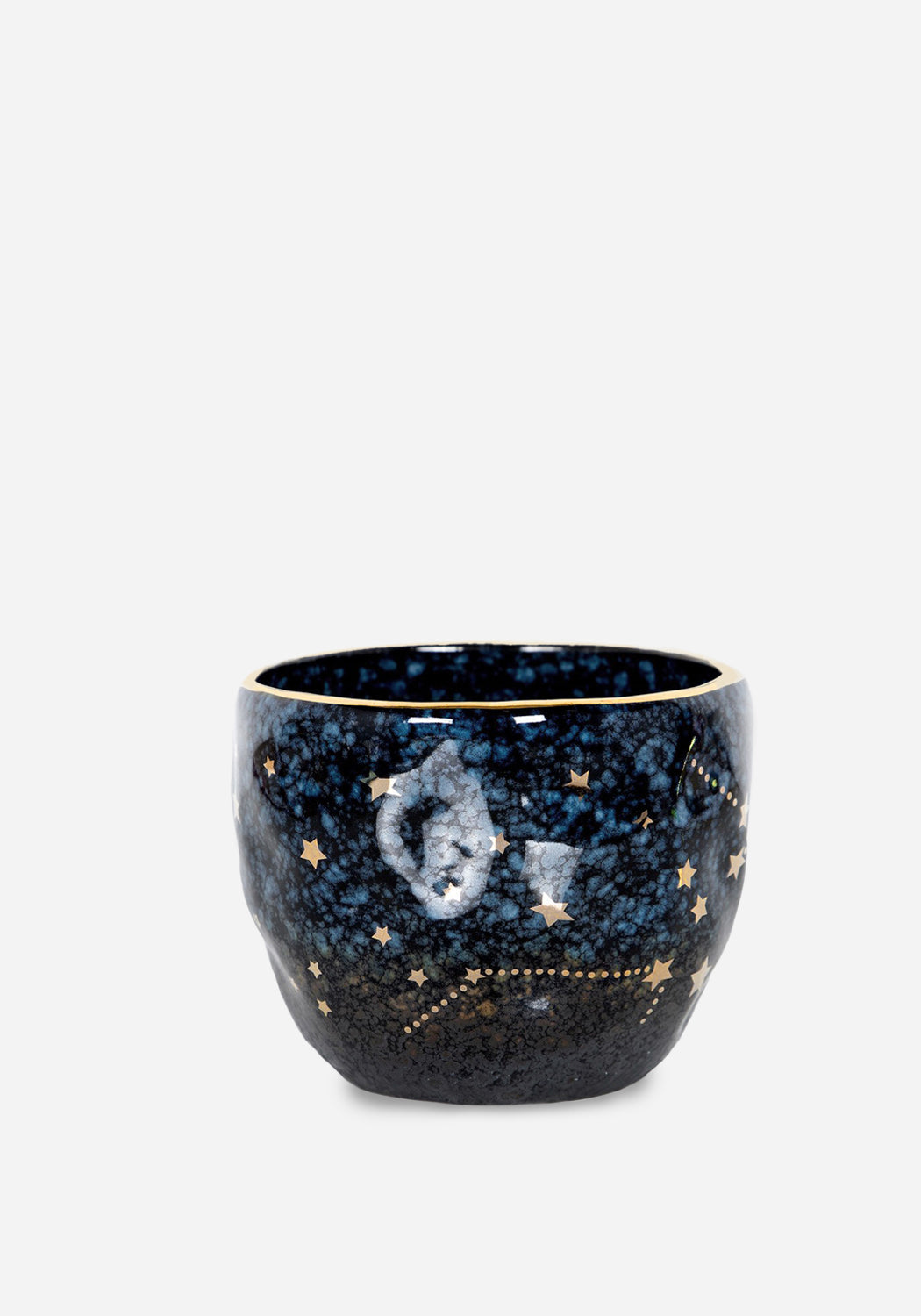 Celestial Moon & Stars Mug with Gold Foil Design | Midnight Blue Glaze