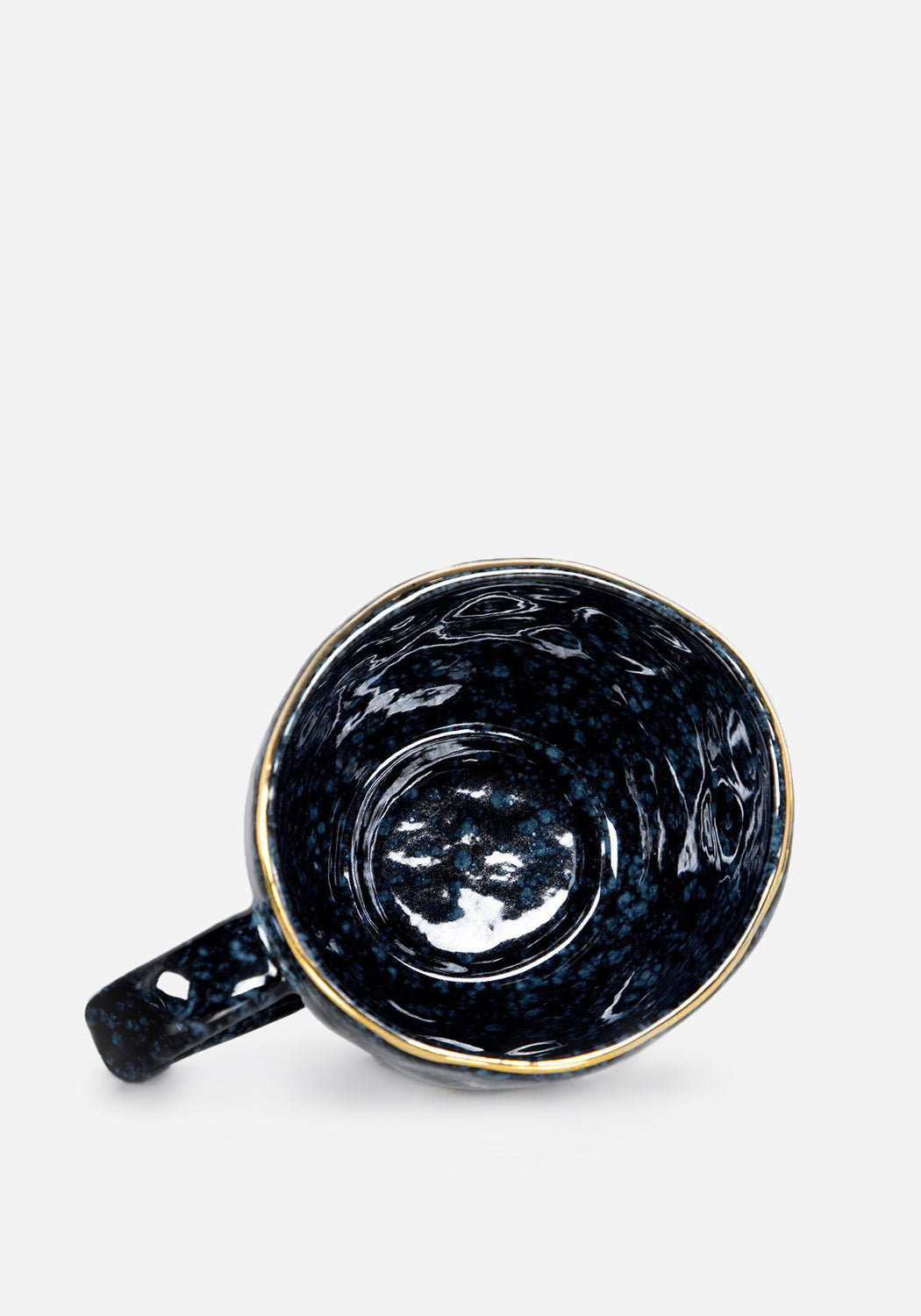 Celestial Moon & Stars Mug with Gold Foil Design | Midnight Blue Glaze