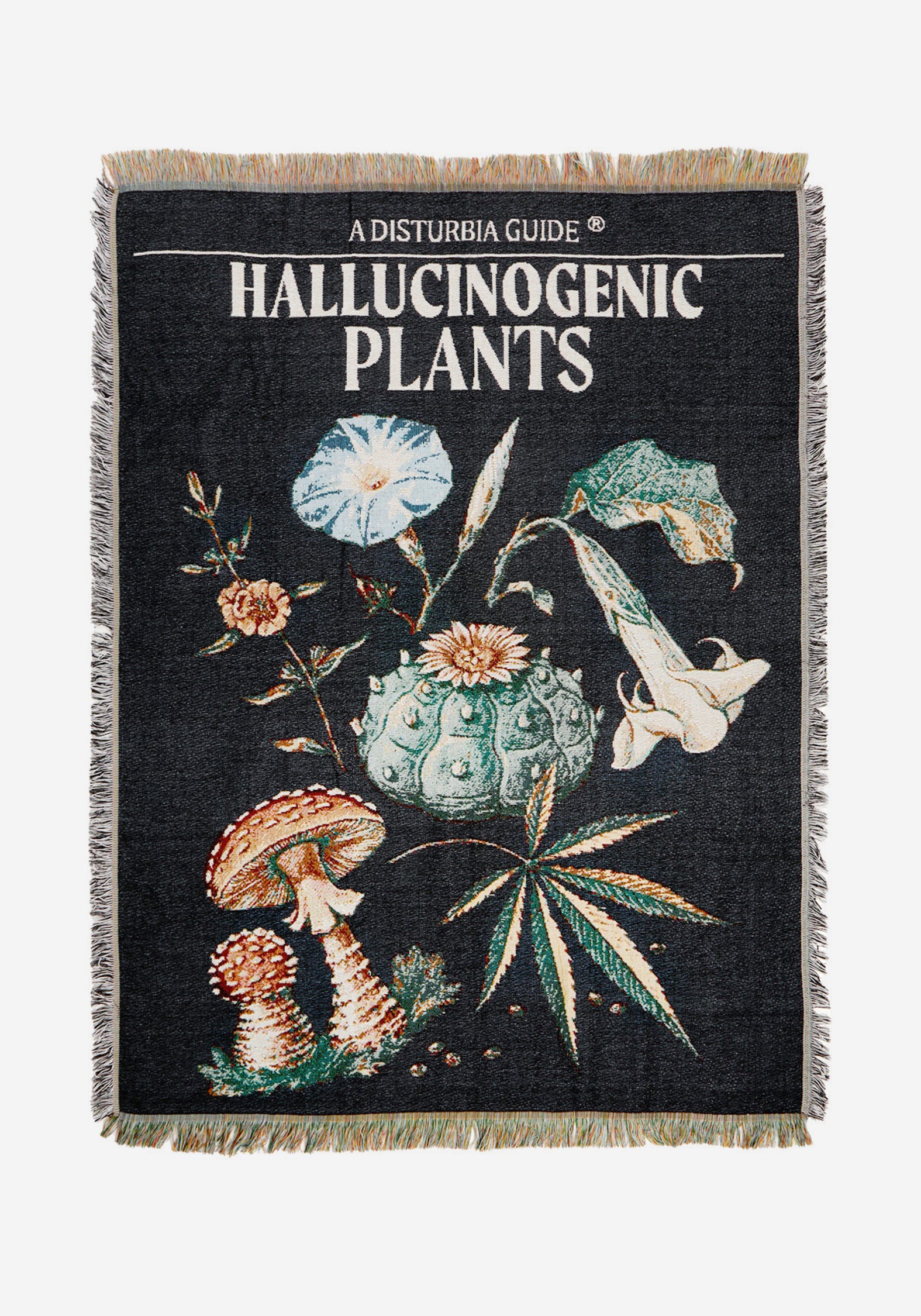 Hallucinogenic Plant Woven Blanket for Picnics & Decor | 80% Polyester