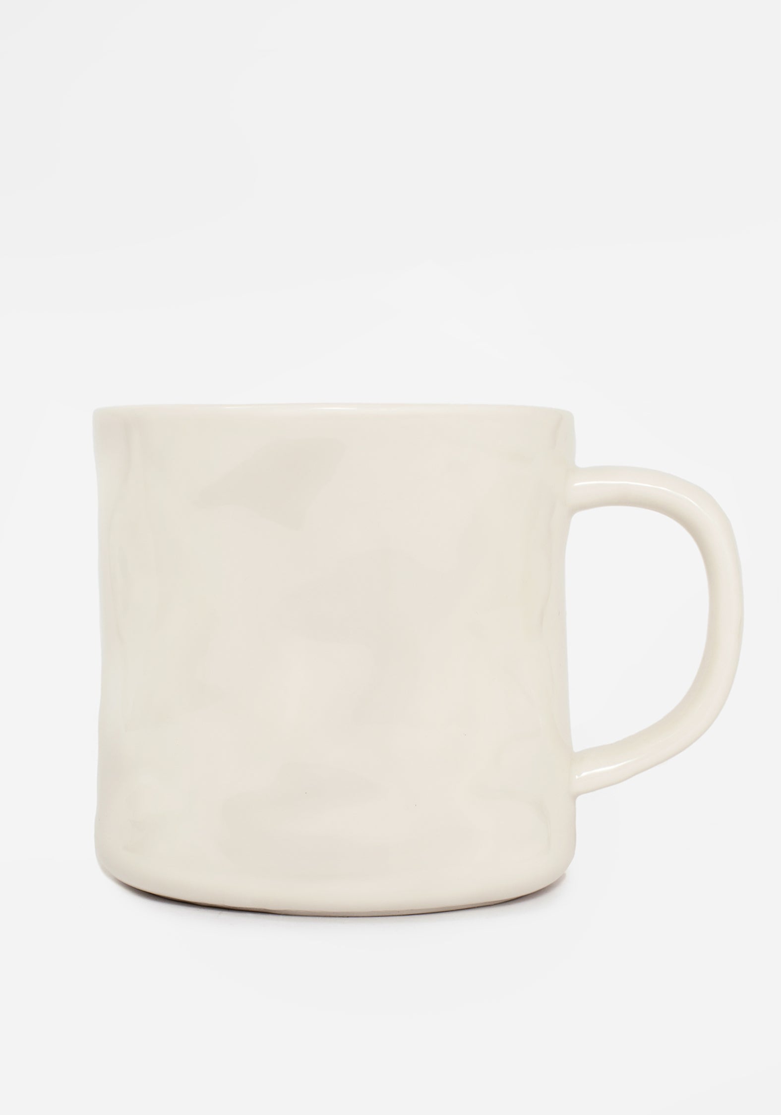 Hand-Wrought Demon Mug with 18th Century Woodcut Print | Ivory Speckled Finish