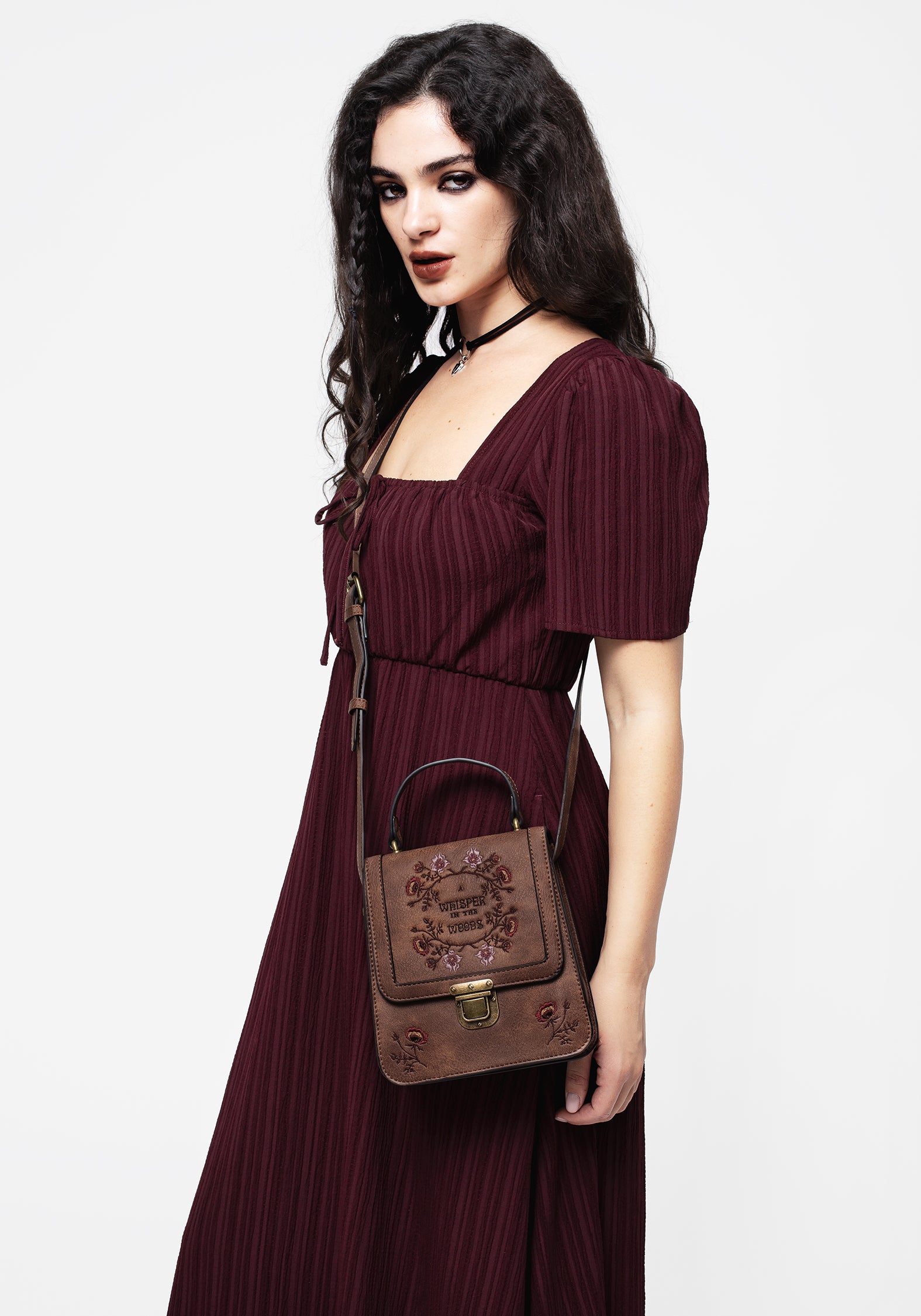 Floral Embroidered Mini Crossbody Bag | Whisper in the Woods