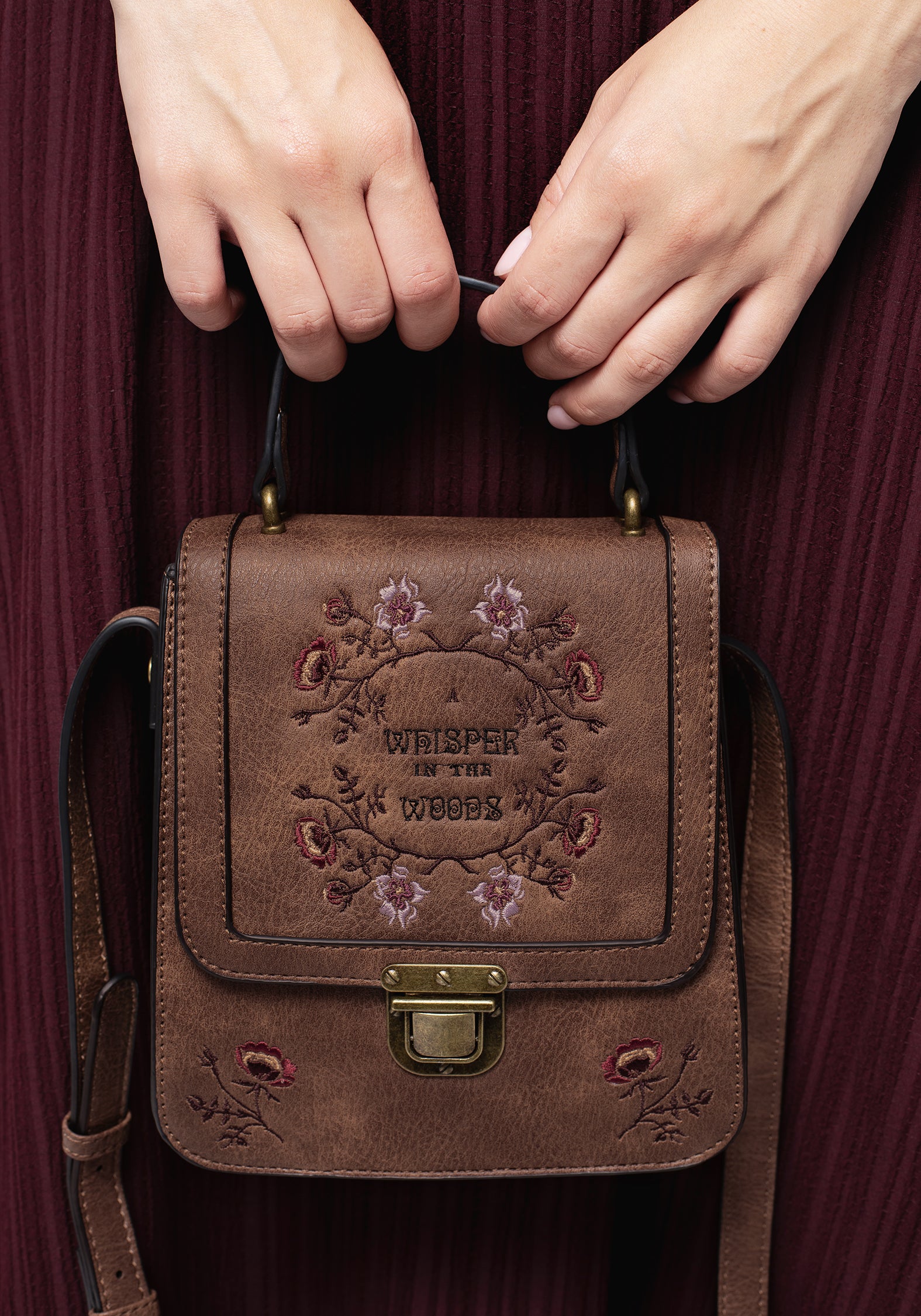 Floral Embroidered Mini Crossbody Bag | Whisper in the Woods