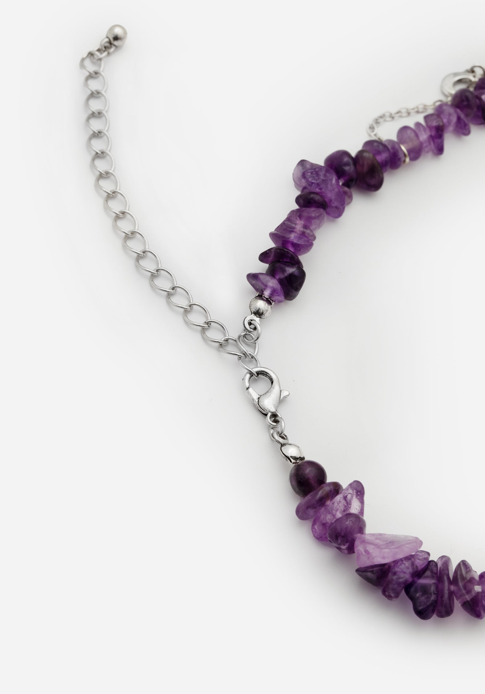 Purple Gem Choker Necklace with Sun Pendant & Silver Charms | Aurora