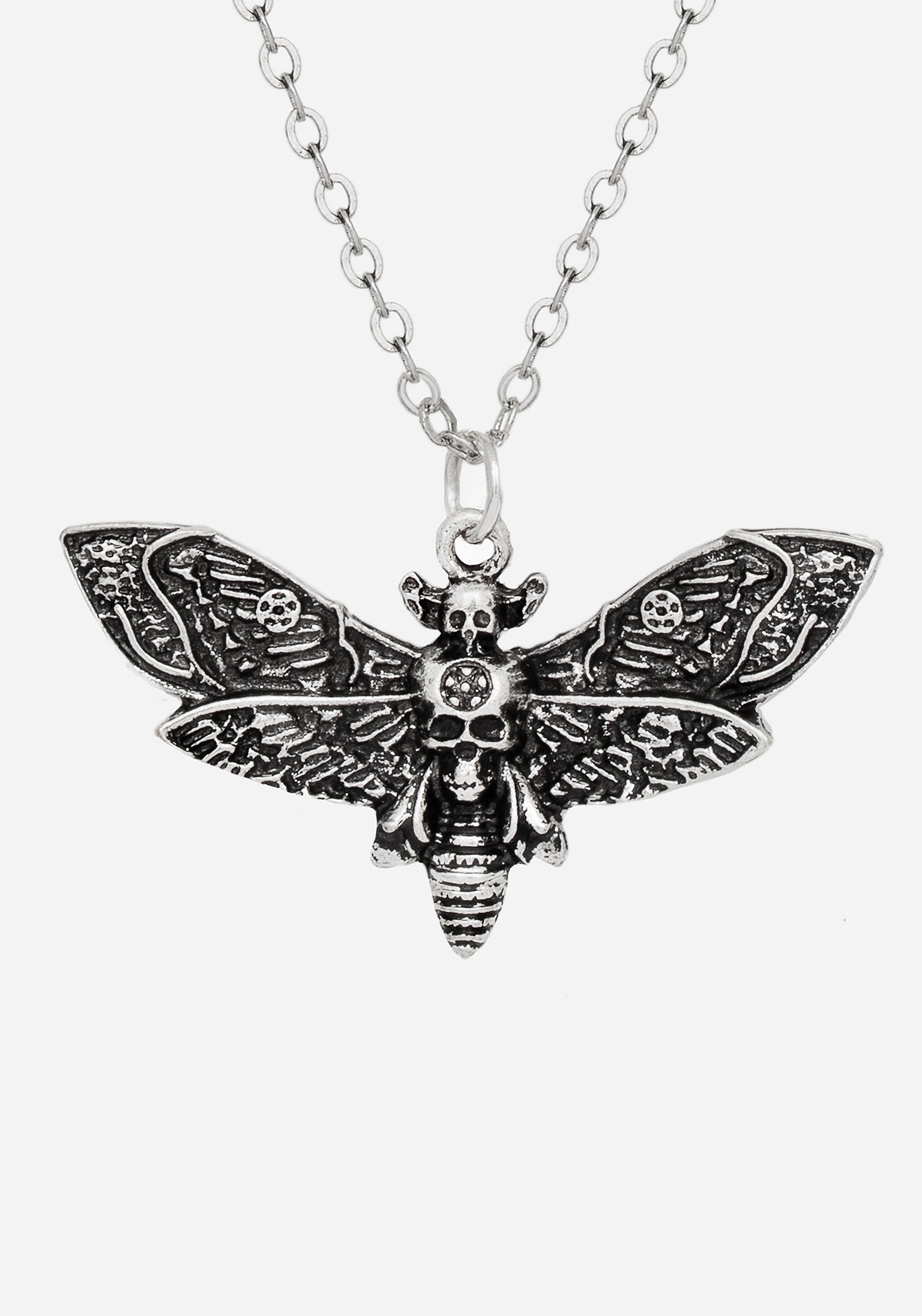 Gothic Layered Choker Necklace with Moth Charm & Pentacle | Mortmoth