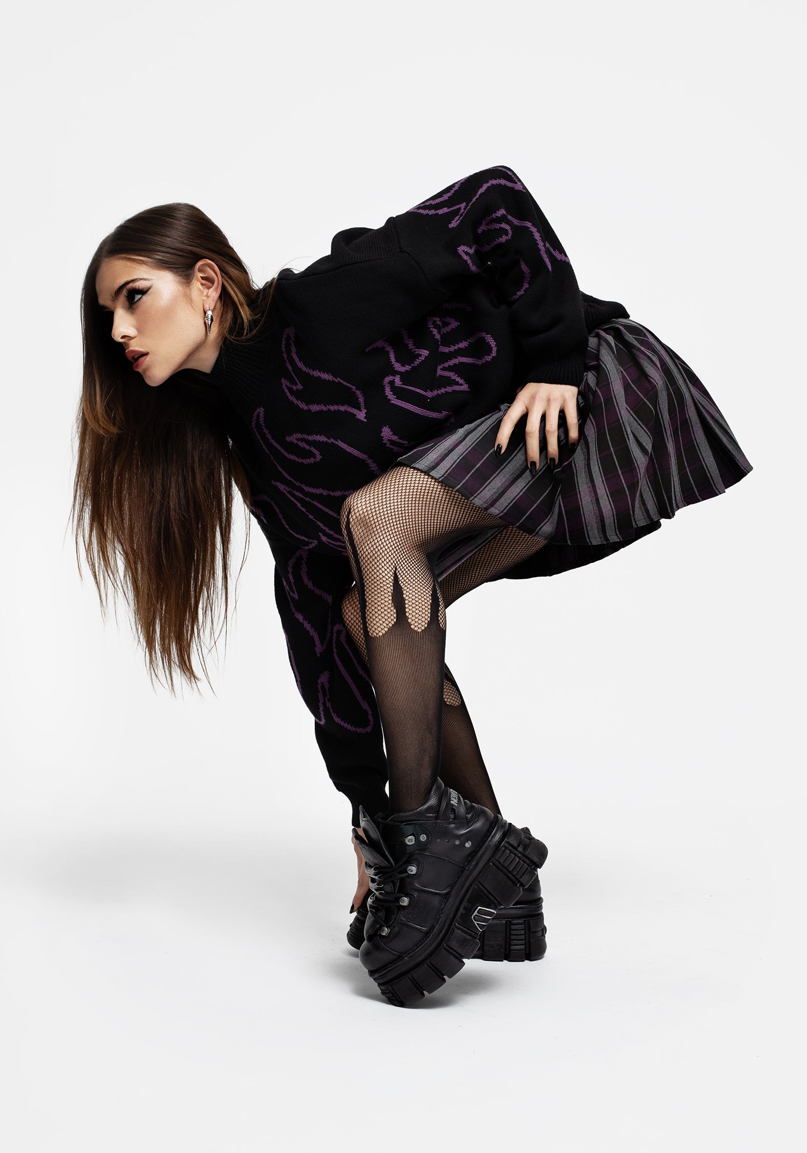 Black Flame Fishnet Tights - Sheer & Breathable | Blaze