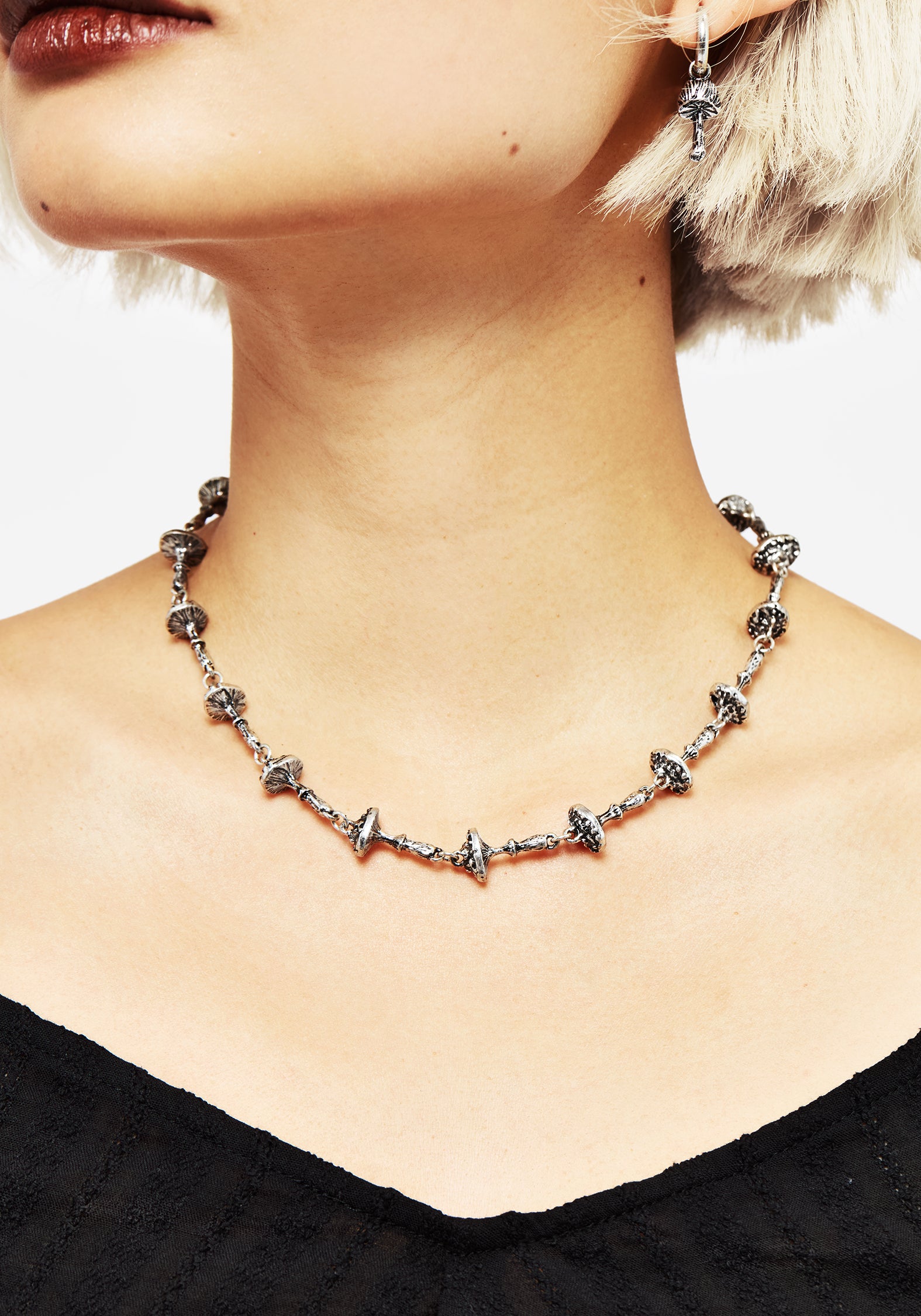 Mushroom Charm Necklace | Recycled Zinc Pendant | Fabula