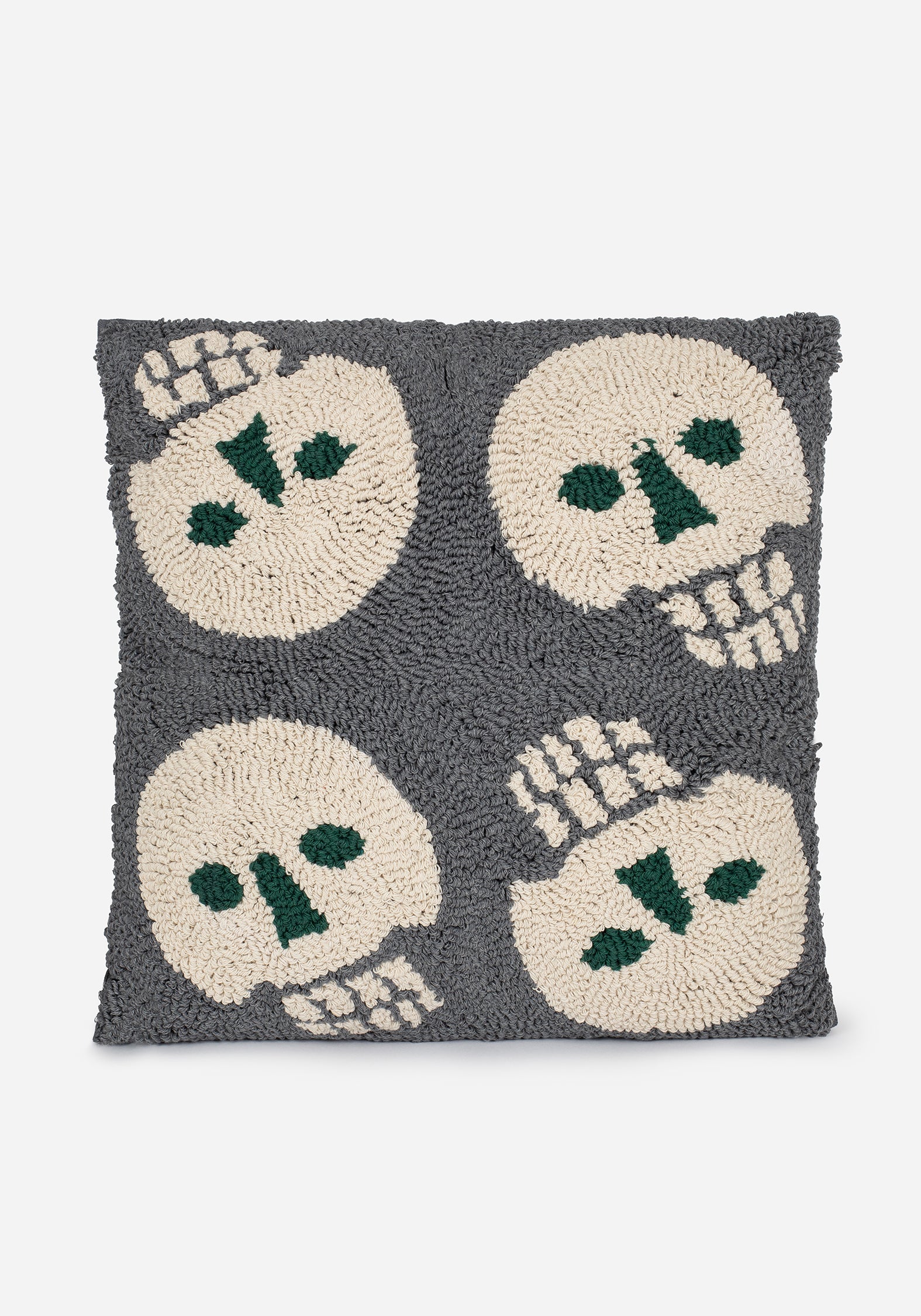 Skull Embroidered Cotton Cushion with Insert | Crania