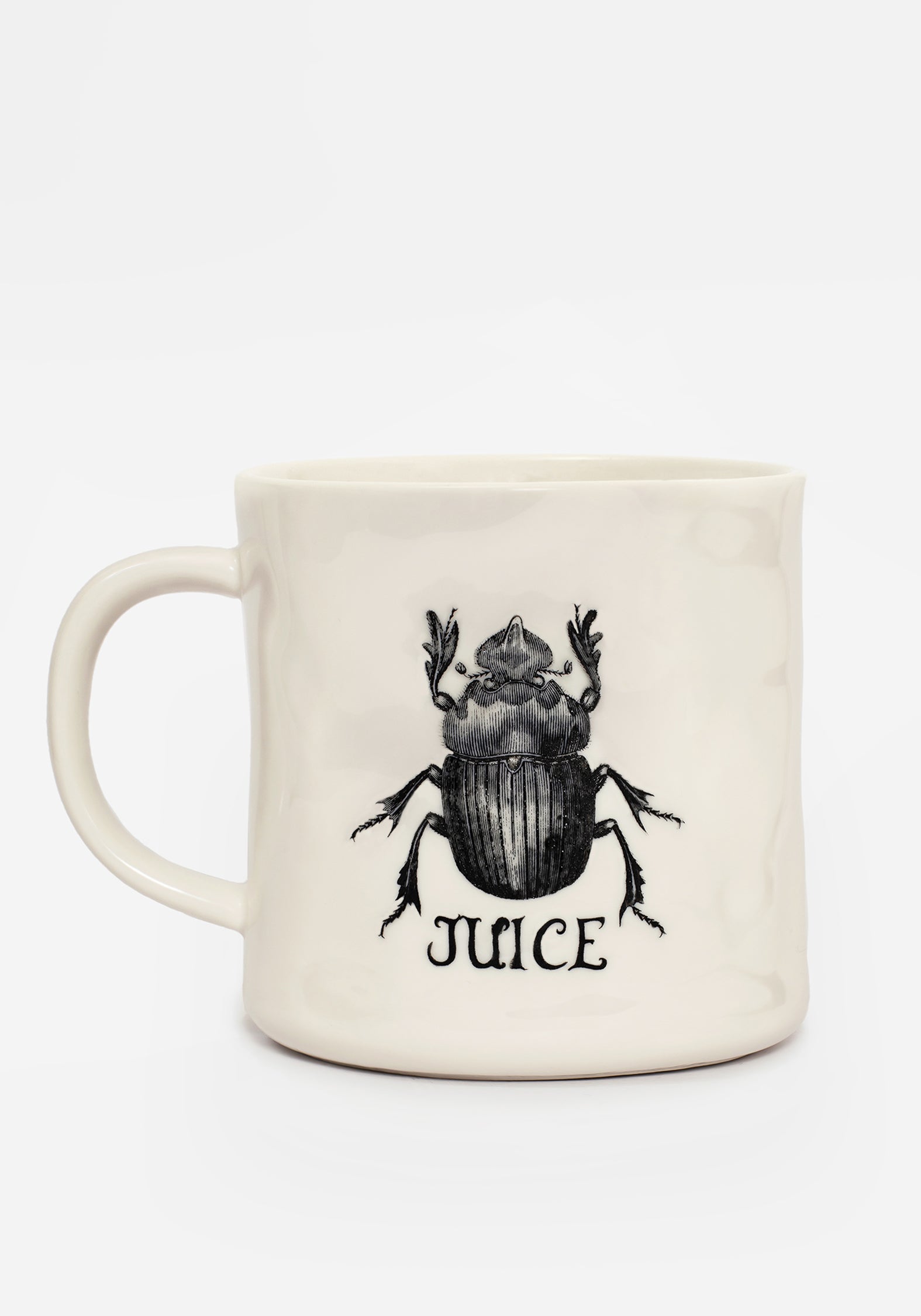 Ivory Speckled Mug with Beetle Design | Betelgeuse Hand-Wrought Finish