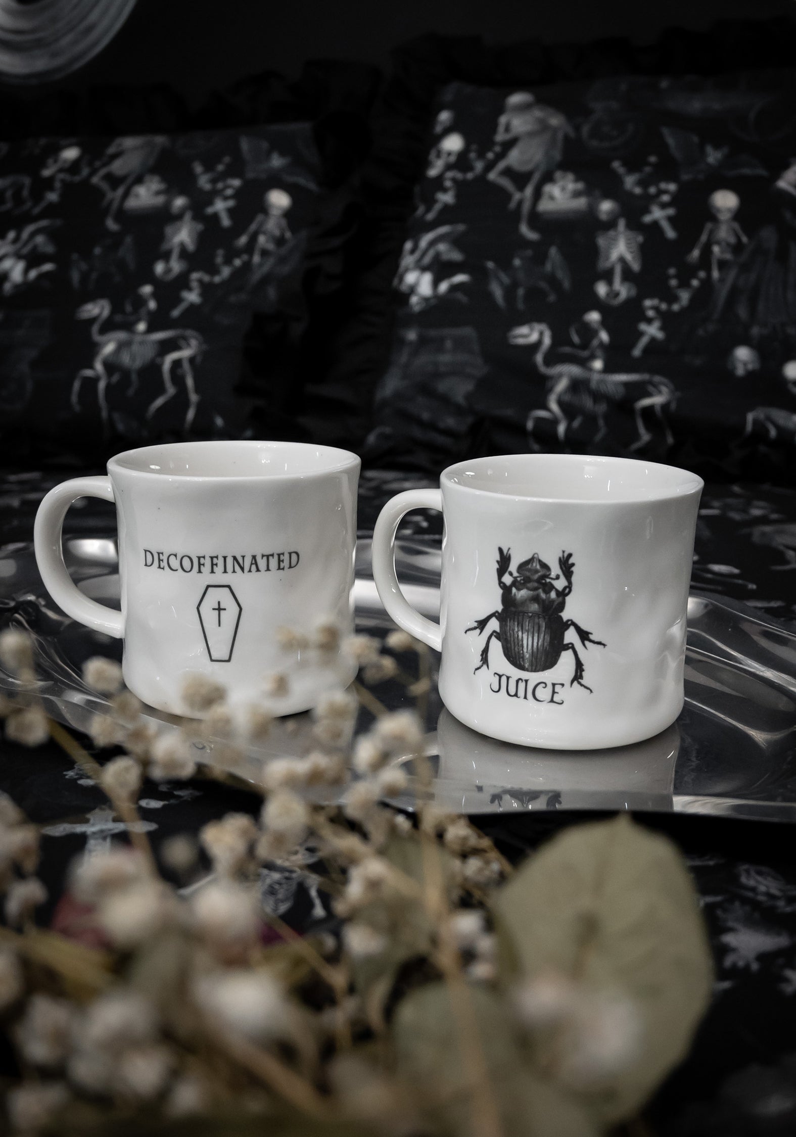 Ivory Speckled Mug with Beetle Design | Betelgeuse Hand-Wrought Finish