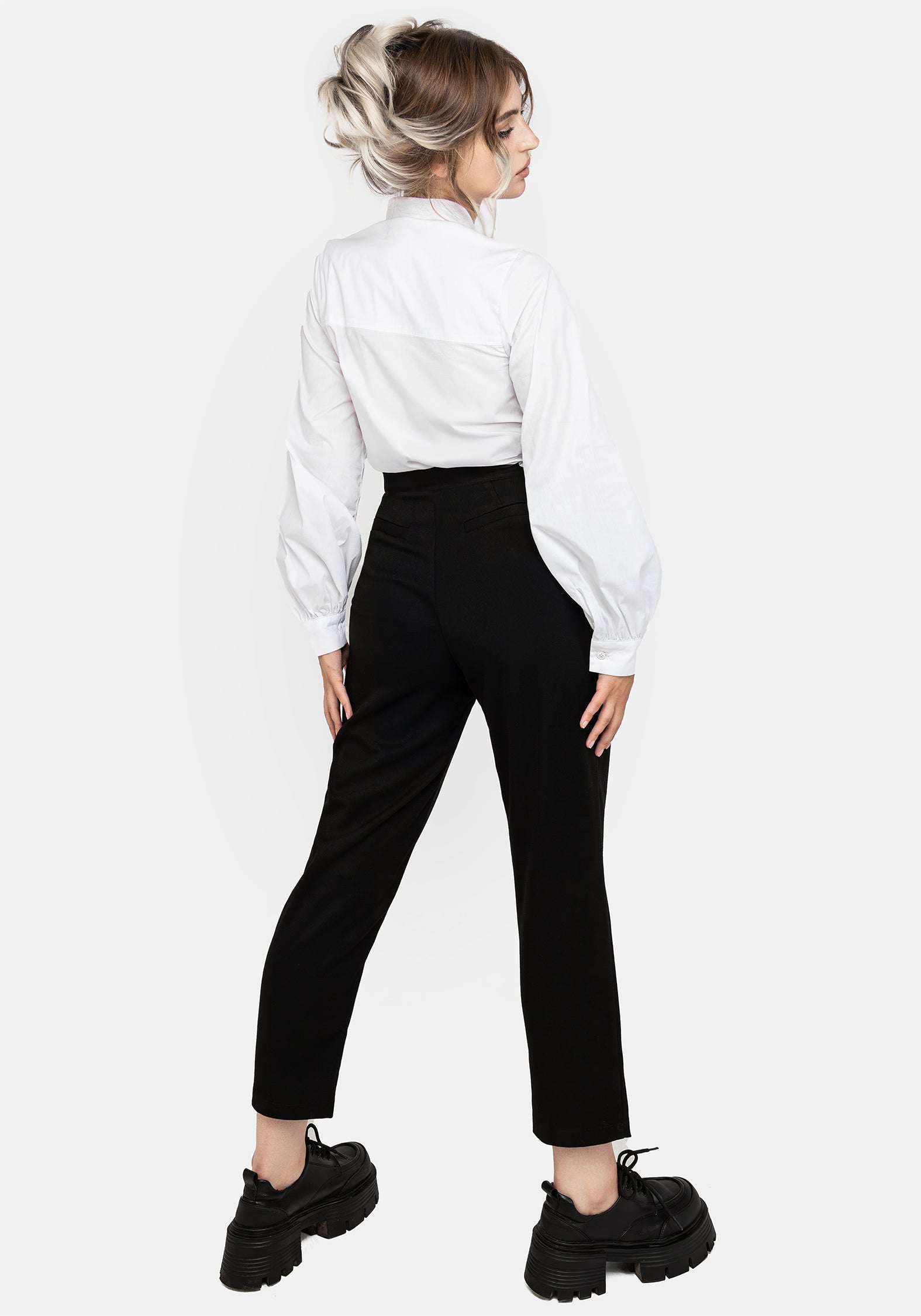White Floral Embroidered Cotton Shirt | Cybele