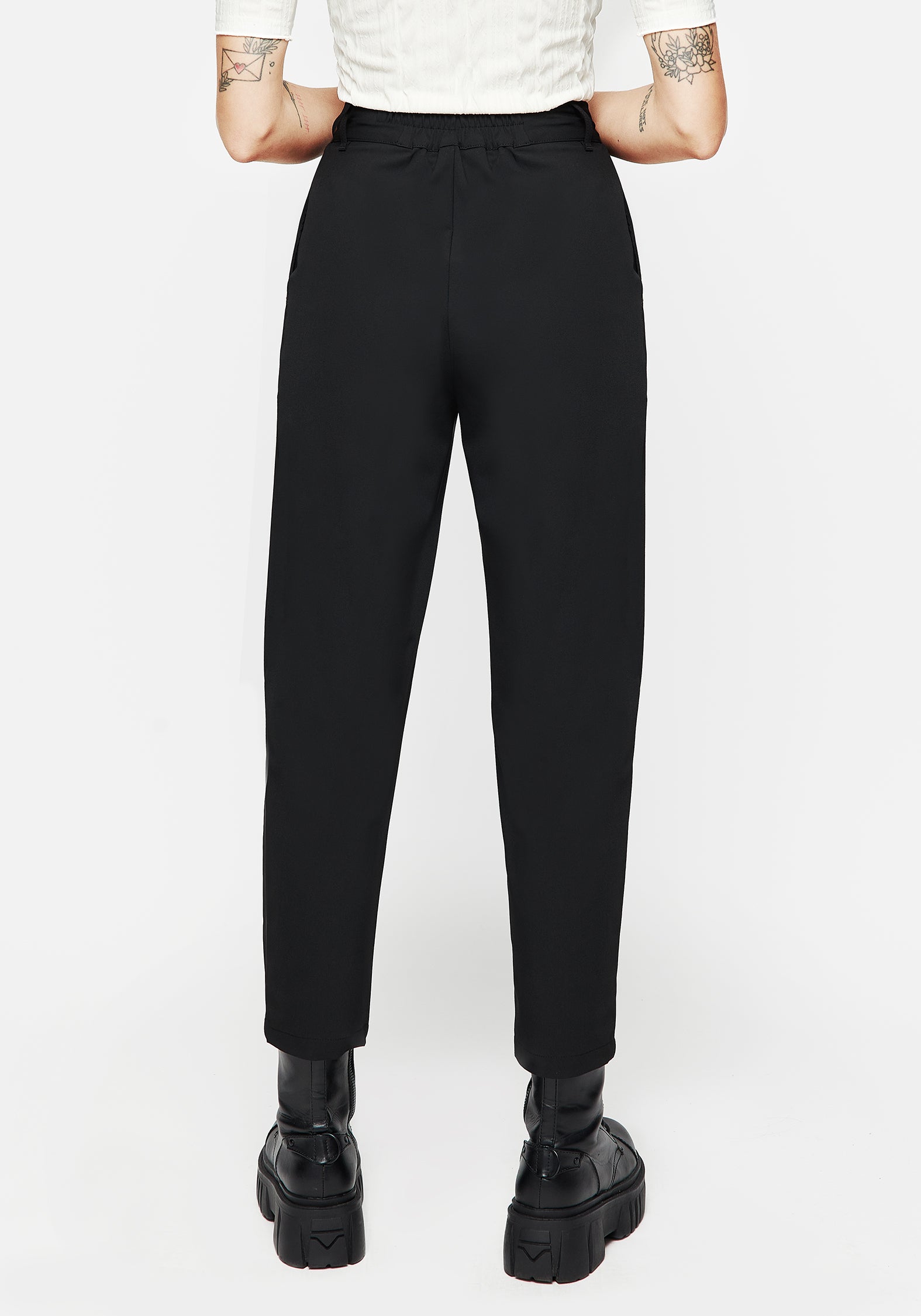 Embroidered Tapered Trousers with Floral Moon Design | Japonica